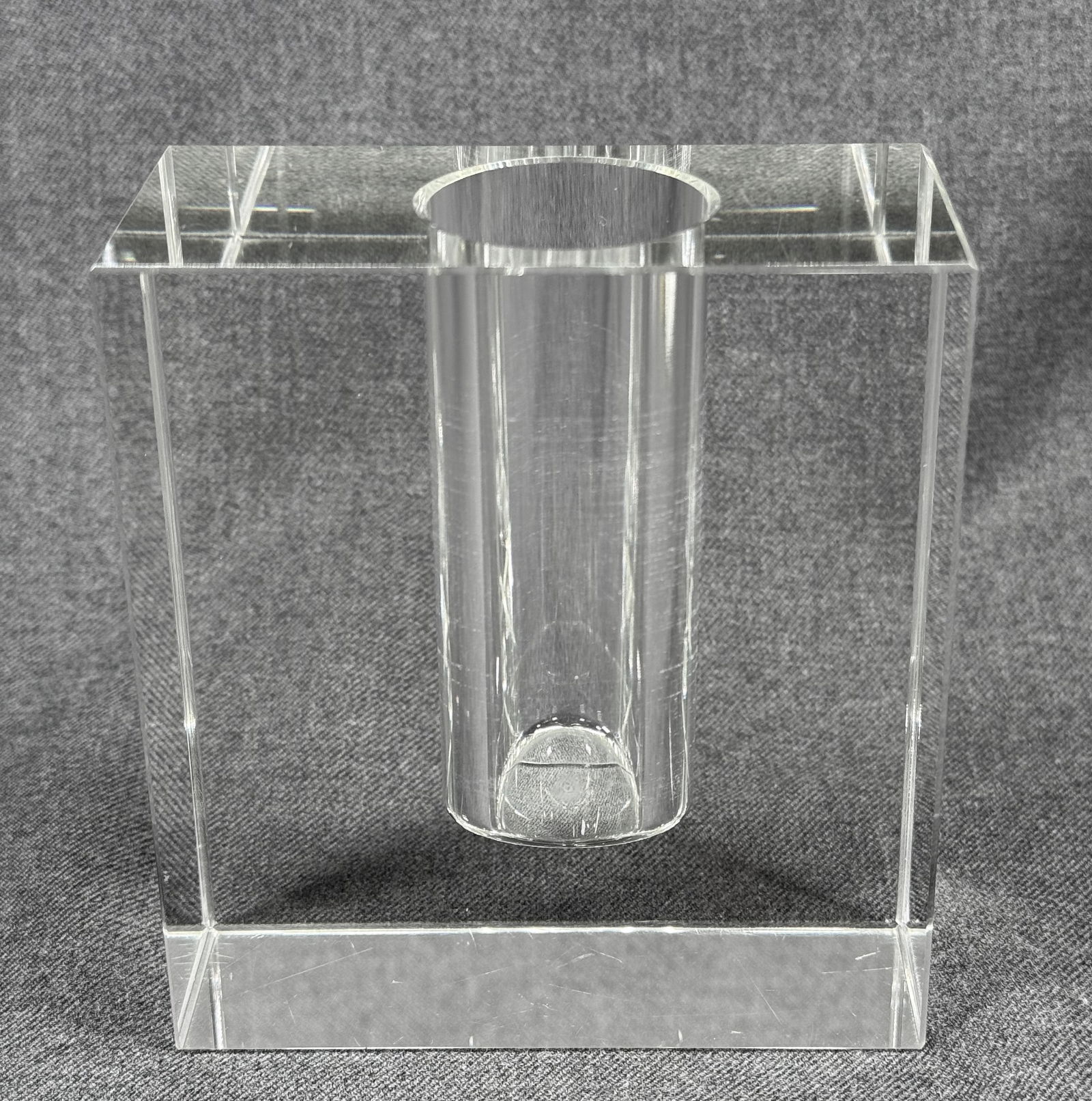 Vintage Heavy Clear Crystal Block Clear Bud Vase (1 of 8)