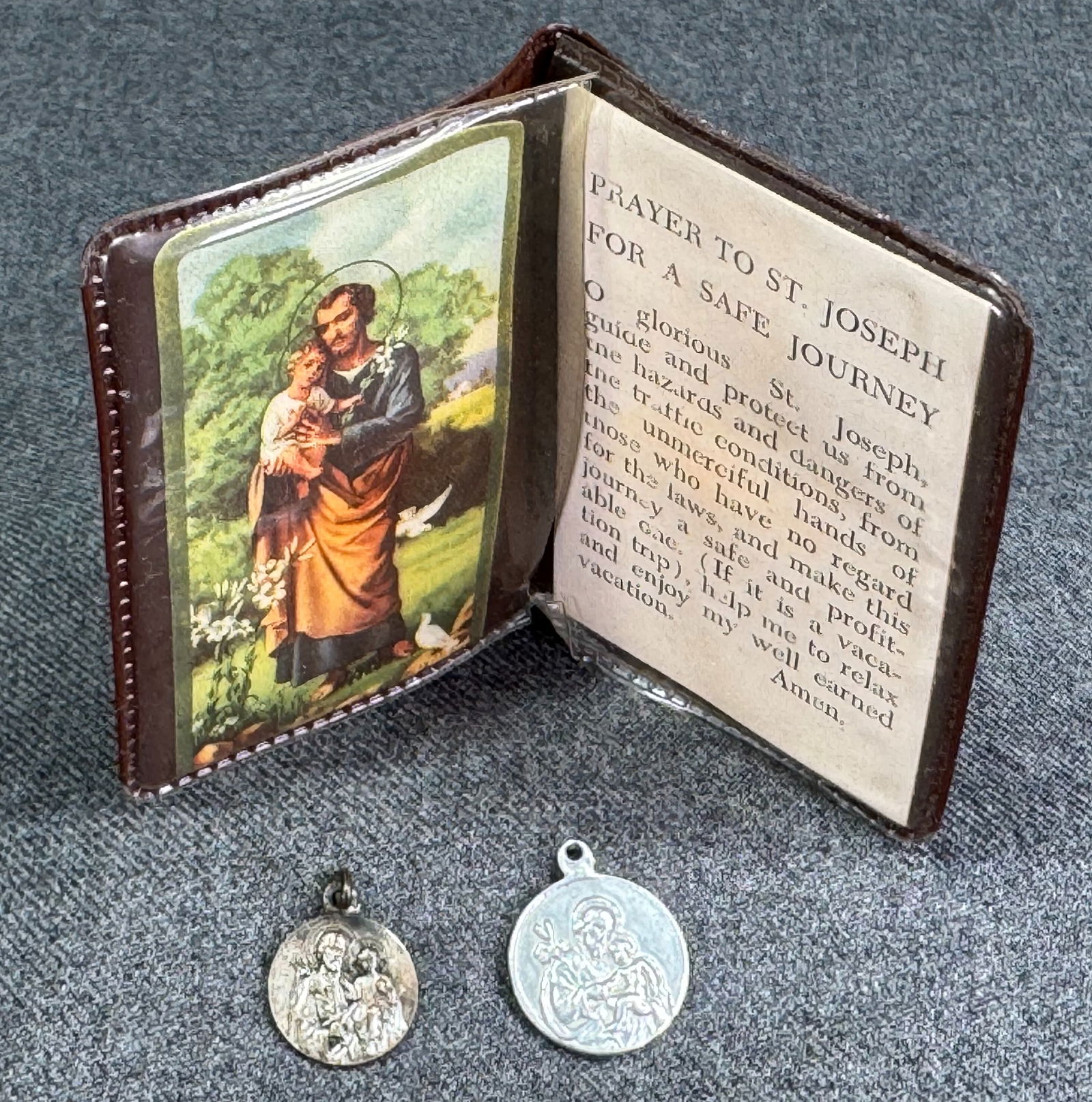 Vintage St Joseph Shire Derby NY, Oratoire France and Guardian Angel medals (1 of 6)