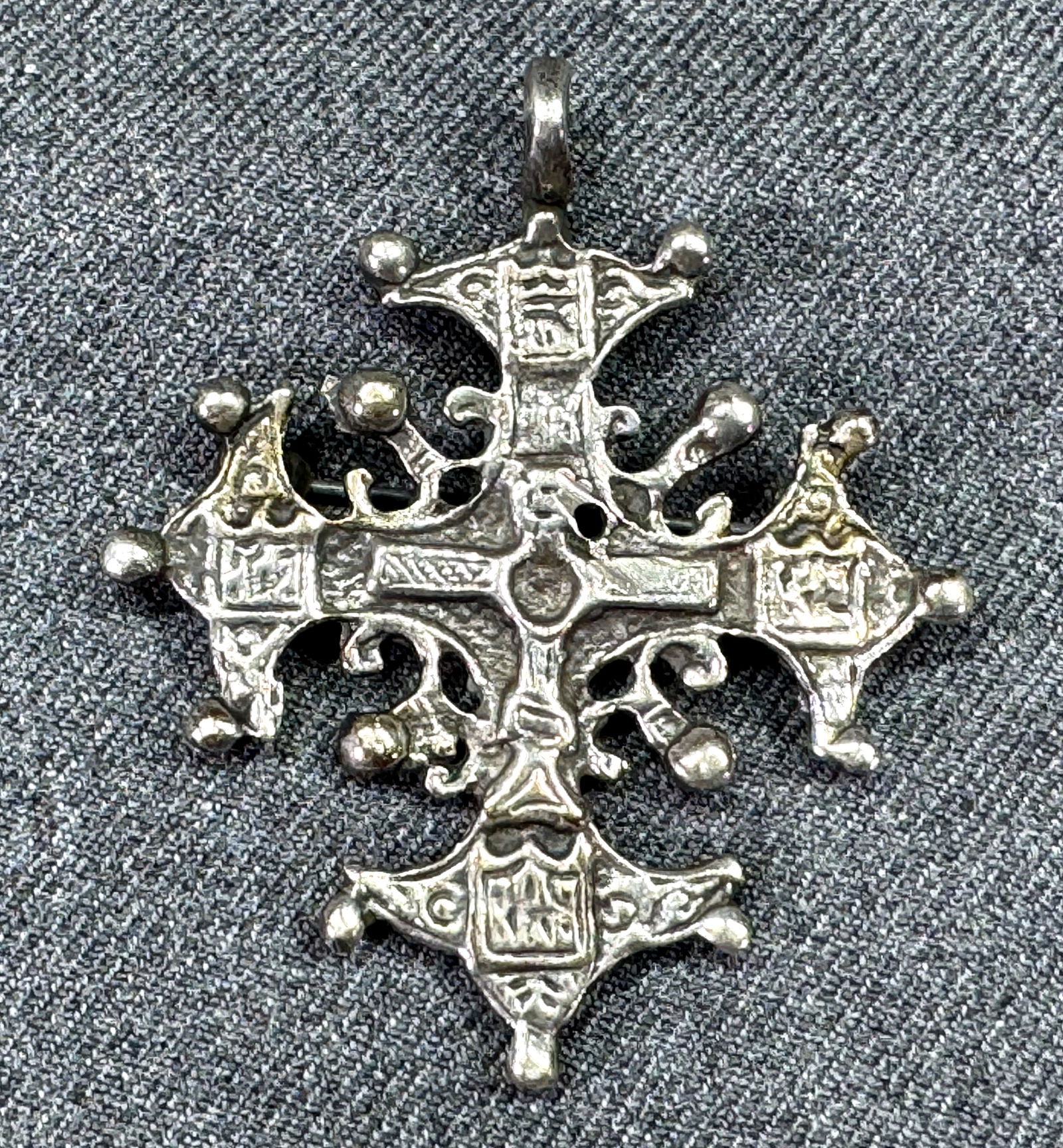 Vintage Cini? Sterling Silver Maltese Cross Pin Brooch Pendant (1 of 10)