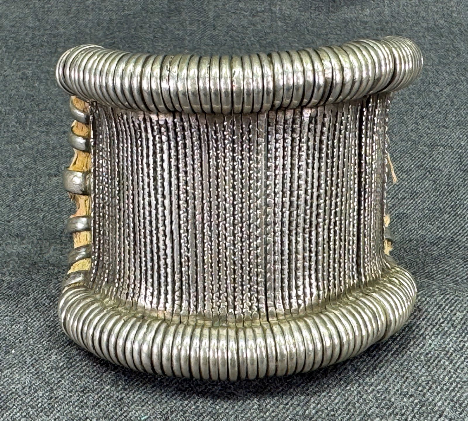 Antique Rajasthan India, Silver Flexible Armlet. (1 of 15)