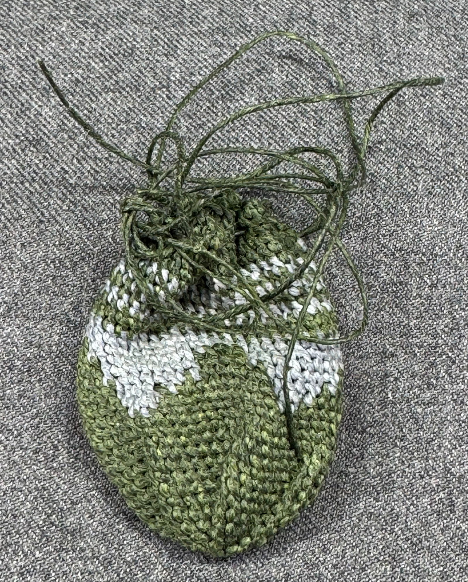 Robin Taylor Daugherty native American style greenish waxed linen Pouch Necklace (1 of 3)