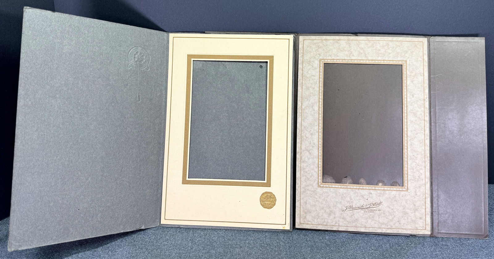 Antique J Prusinski & J Kroll and Melander Phots Chicago Cabinet Cardboard Photo Frame Cards: IN HOUSE FLAT SHIPPING & HANDLING COST WITHIN ALL THE U.S. : 7 To bypass LiveShipping, and use our In-House shipping service for 7 or shipping combined for multiple lots, please select “Arrange Your