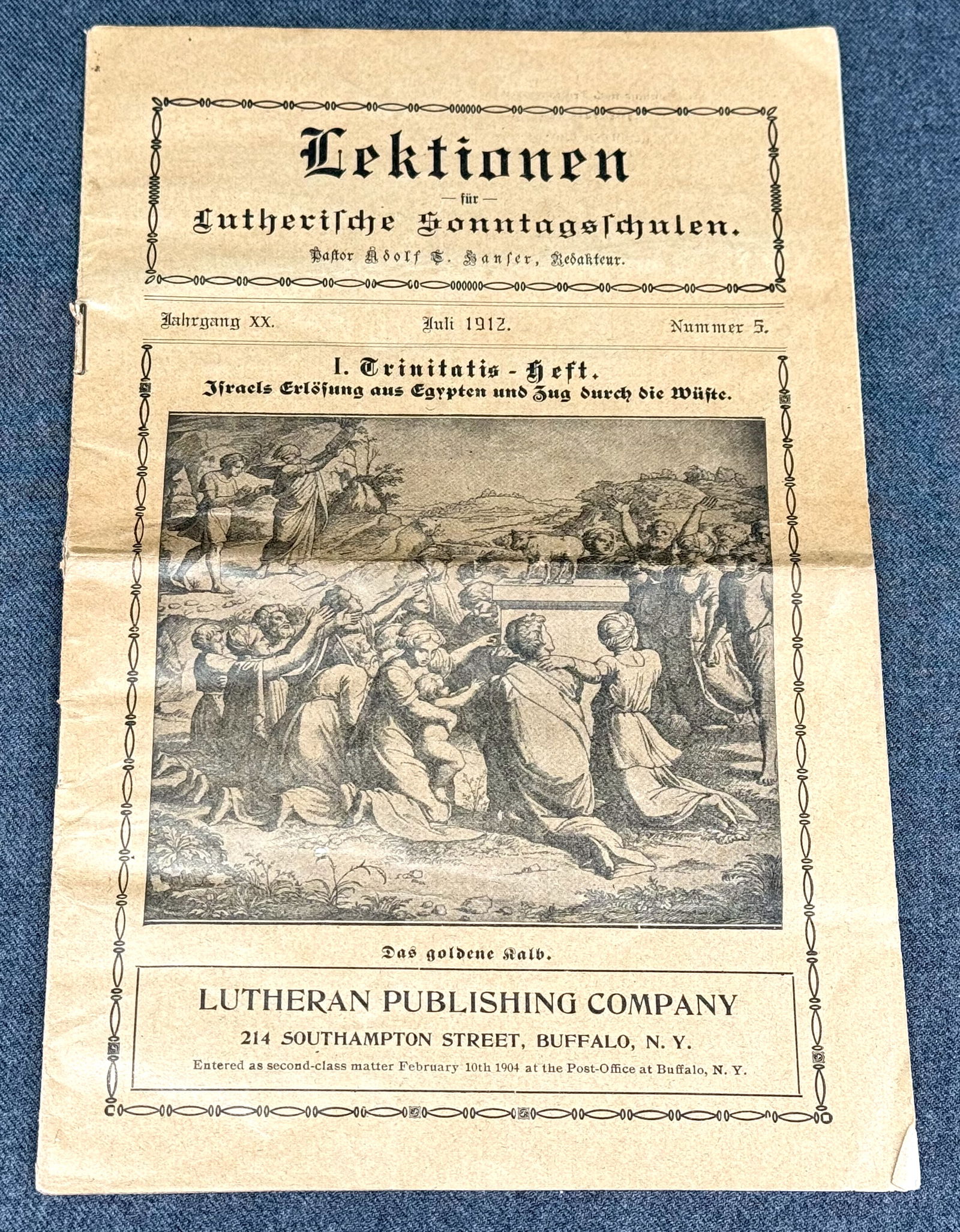 July 1912 Lektionen Lutheran Publish Co number 5 Bulletin: IN HOUSE FLAT SHIPPING & HANDLING COST WITHIN ALL THE U.S. : 7 To bypass LiveShipping, and use our In-House shipping service for 7 or shipping combined for multiple lots, please select “Arrange Your