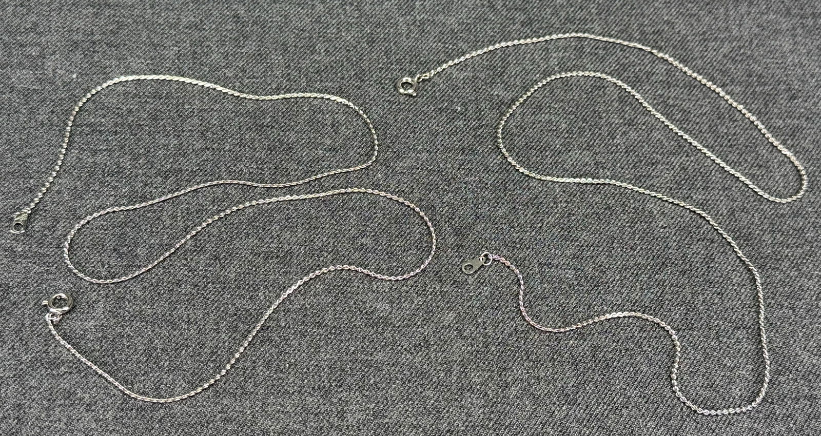 Vintage silver-toned snake chain collar necklaces. Lot of 2. Unused. (1 of 4)