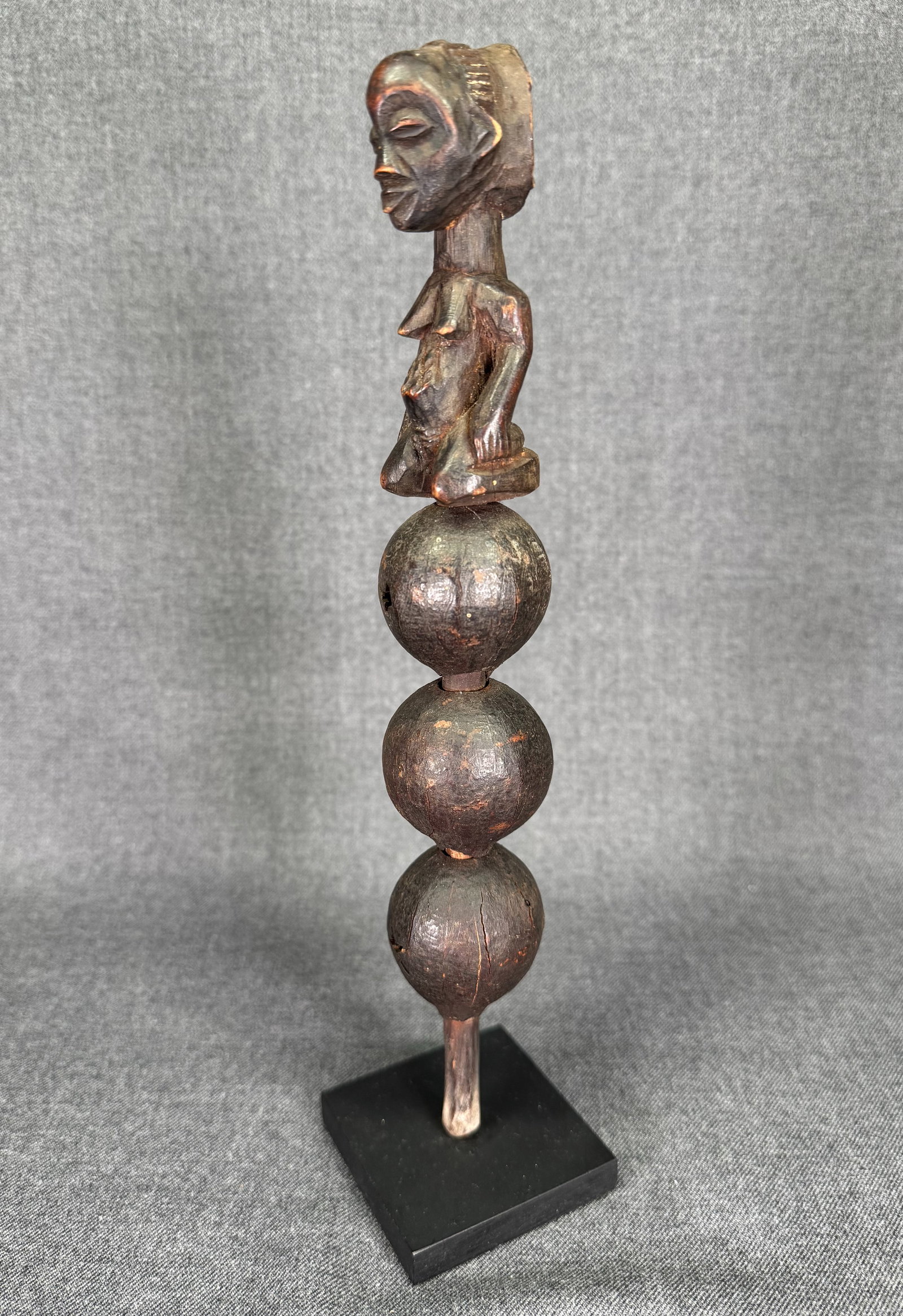 African Hemba or Luba DRC Divination Rattle.: IN HOUSE FLAT SHIPPING & HANDLING COST WITHIN ALL THE U.S. : $18 To bypass LiveShipping, and use our In-House shipping service for $18 or shipping combined for multiple lots, please select “Arrange