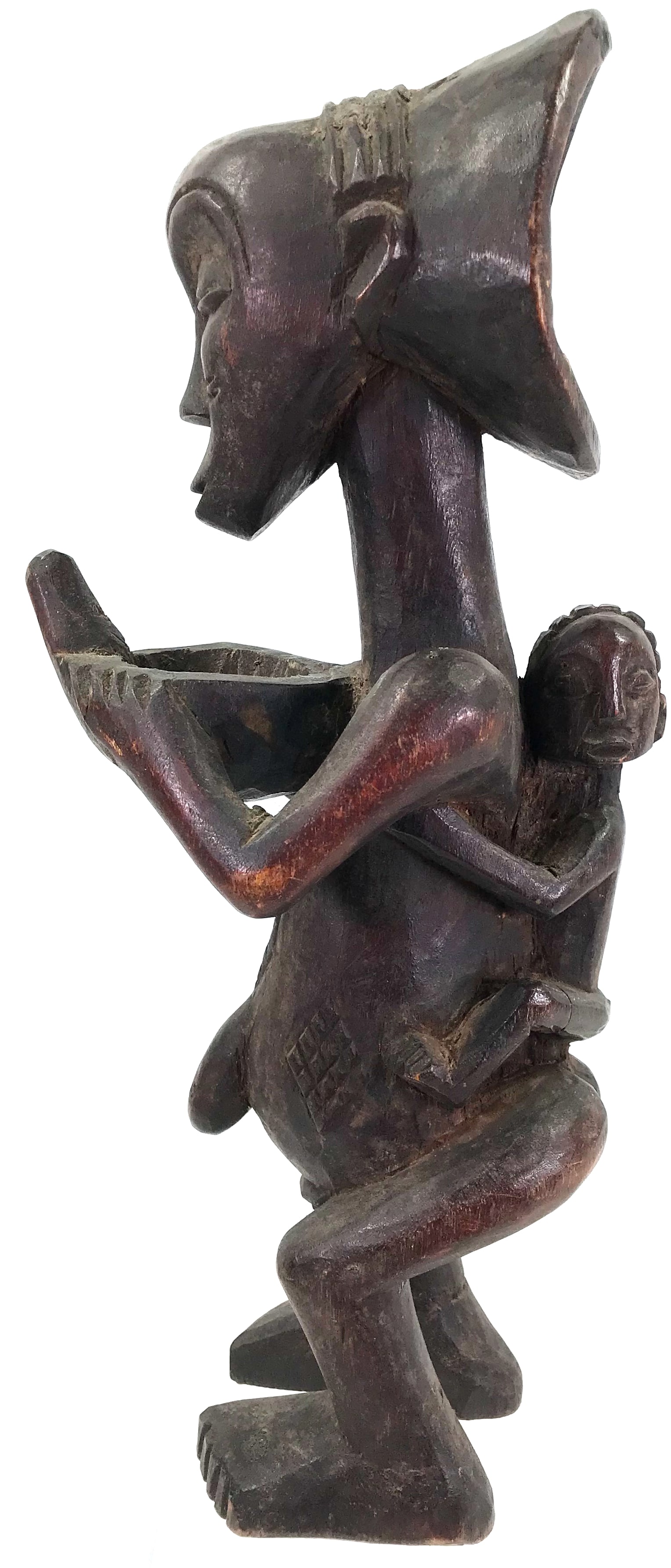 African Luba DRC Maternity Mboko Bowl Bearer: IN HOUSE FLAT SHIPPING & HANDLING COST WITHIN ALL THE U.S. : $18 To bypass LiveShipping, and use our In-House shipping service for $18 or shipping combined for multiple lots, please select “Arrange