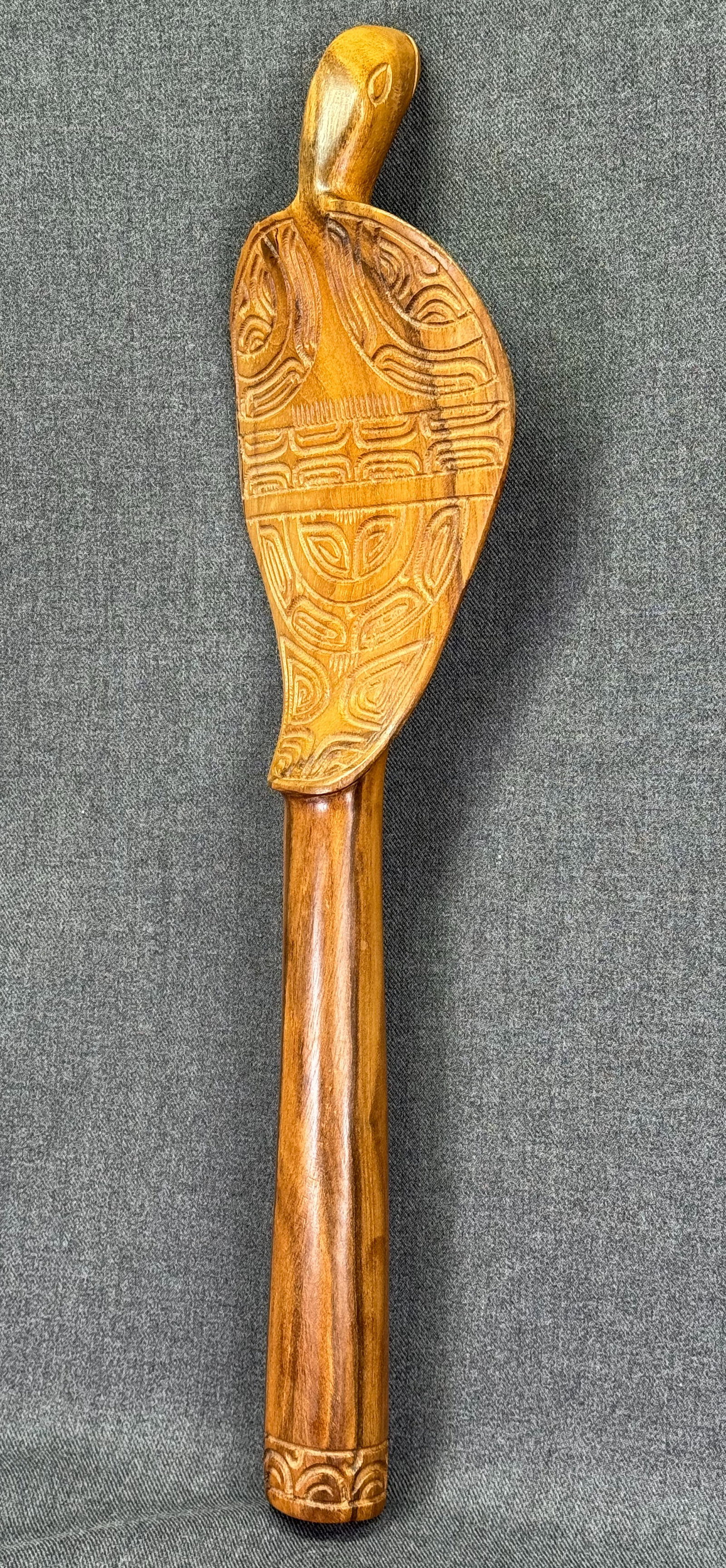 Marquesas Islands Short Ceremonial Paddle. Carved and decorated wood.: IN HOUSE FLAT SHIPPING & HANDLING COST WITHIN ALL THE U.S. : $14 To bypass LiveShipping, and use our In-House shipping service for $14 or shipping combined for multiple lots, please select “Arrange