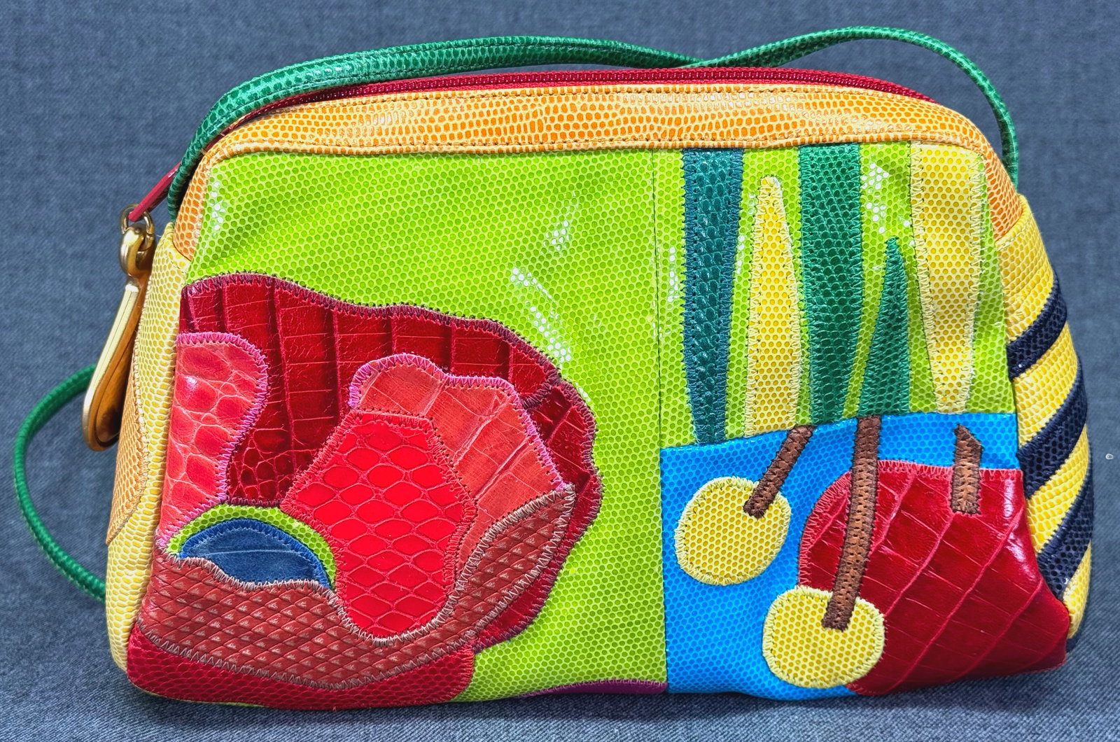 Vintage Sharif brilliant colors fruit salad purse bag (1 of 12)