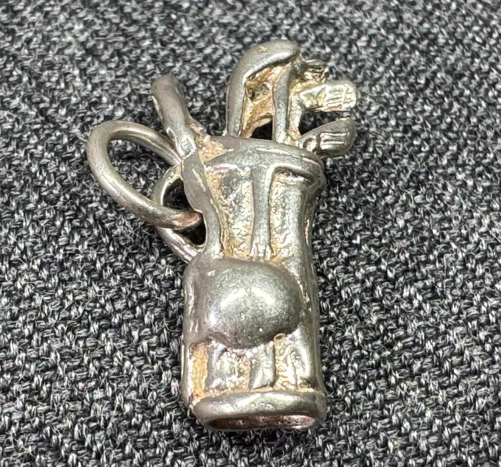 Vintage sterling silver golf bag clubs golfing charm pendant *a (1 of 3)