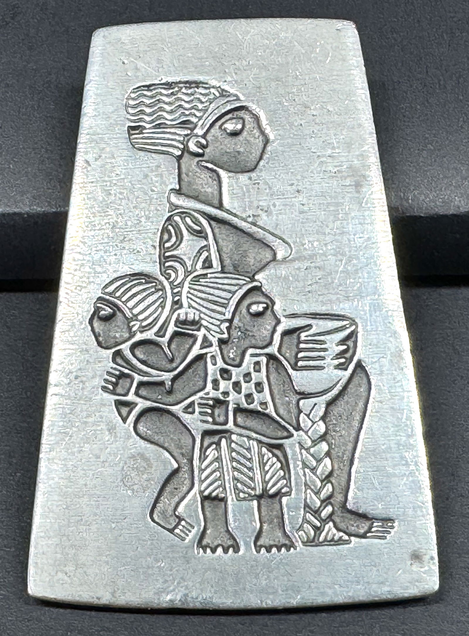 Alice Warder Seely, Urban Fetishes, mother with childs pewter pin brooch.: IN HOUSE FLAT SHIPPING & HANDLING COST WITHIN ALL THE U.S. : 7 To bypass LiveShipping, and use our In-House shipping service for 7 or shipping combined for multiple lots, please select “Arrange Your