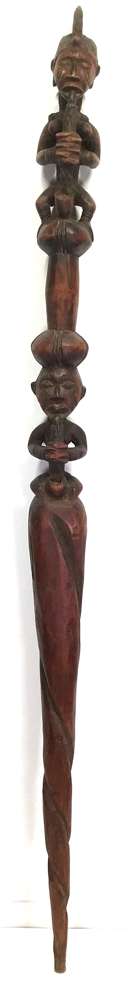 African Yoruba, Nigeria, figural Ceremonial Staff. 50" tall (1 of 16)