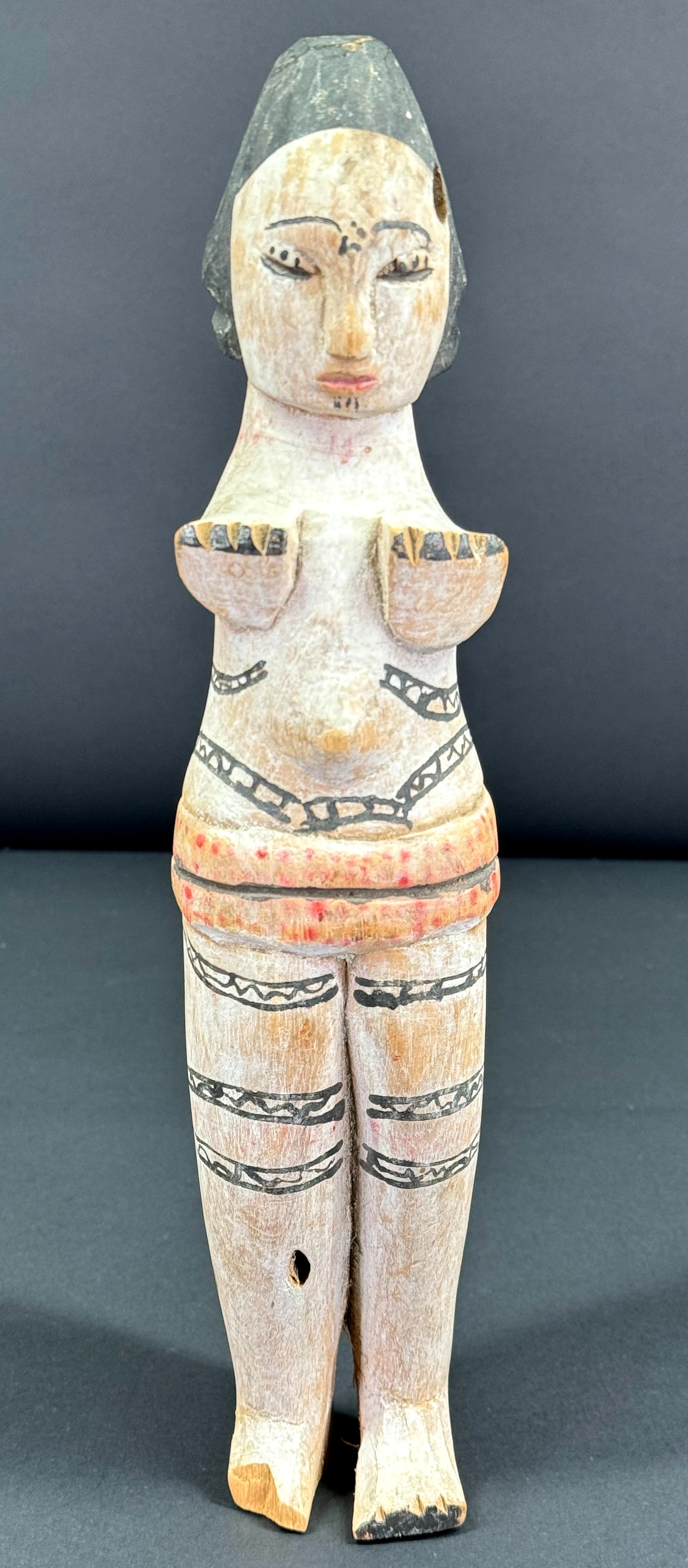 African Ibibio Nigeria Doll. Carved wood, pigments. (1 of 8)