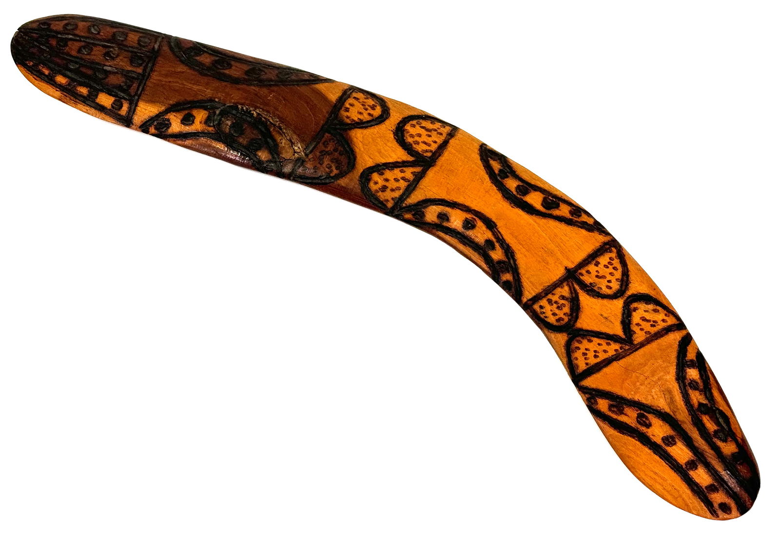 Aboriginal Australia Decorated Short Fighting Boomerang / Club. (1 of 9)