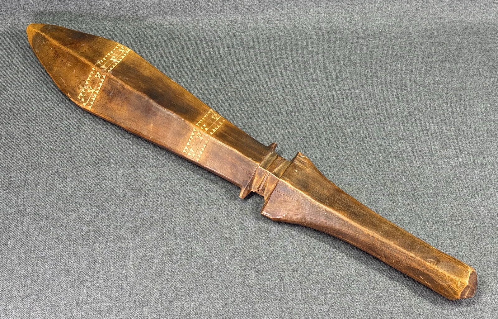 Samoan War Club. Carved and decorated wood. (1 of 16)