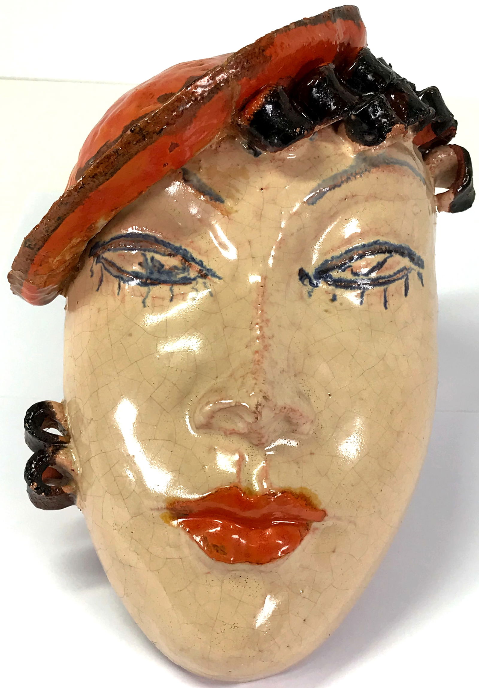 Art Deco Walter Bosse Austria Wall Mask. Enameled glazed pottery. (1 of 9)