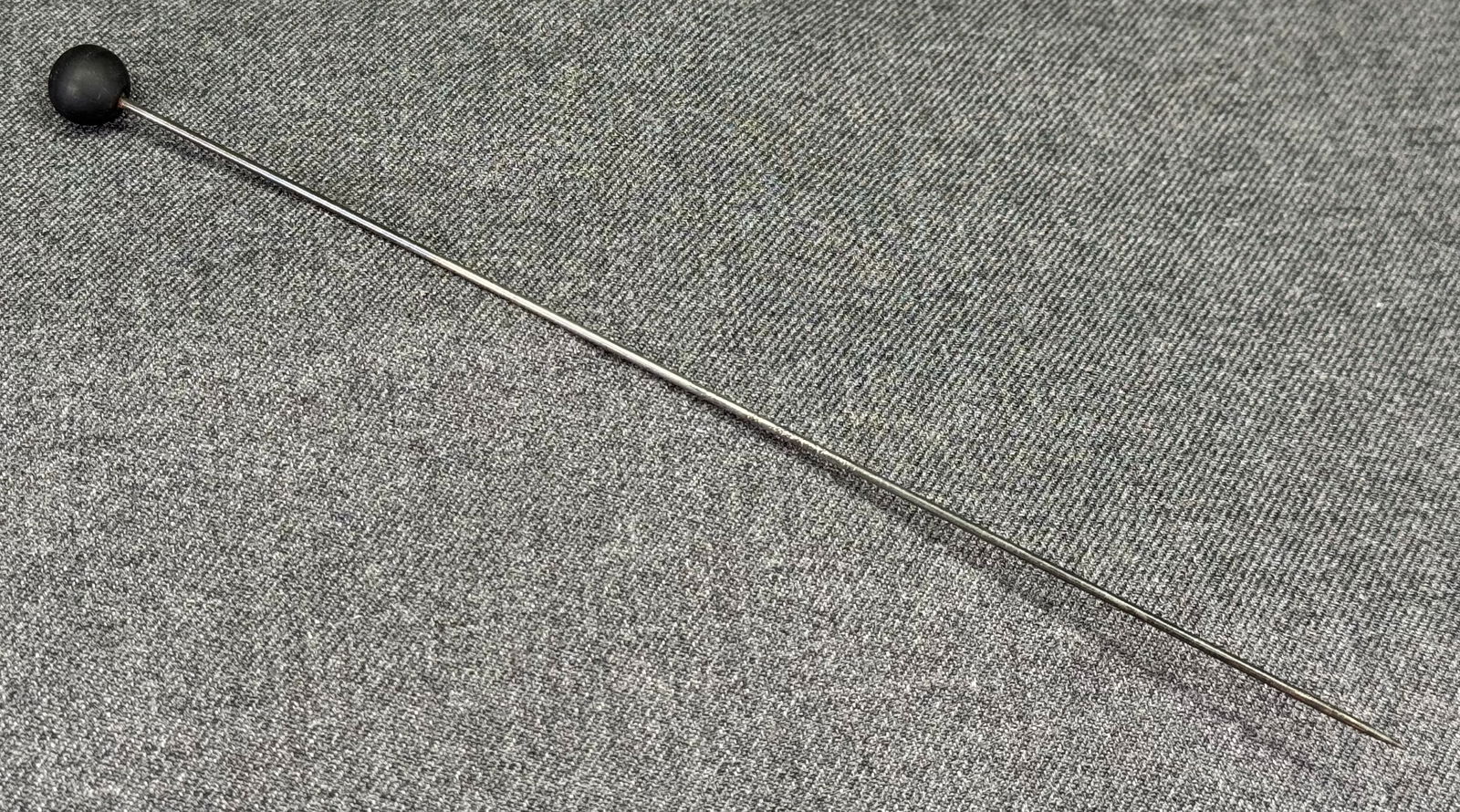 Antique Edwardian mourning satin black glass ball bead hat pin: IN HOUSE FLAT SHIPPING & HANDLING COST WITHIN ALL THE U.S. : 7 To bypass LiveShipping, and use our In-House shipping service for 7 or shipping combined for multiple lots, please select “Arrange Your