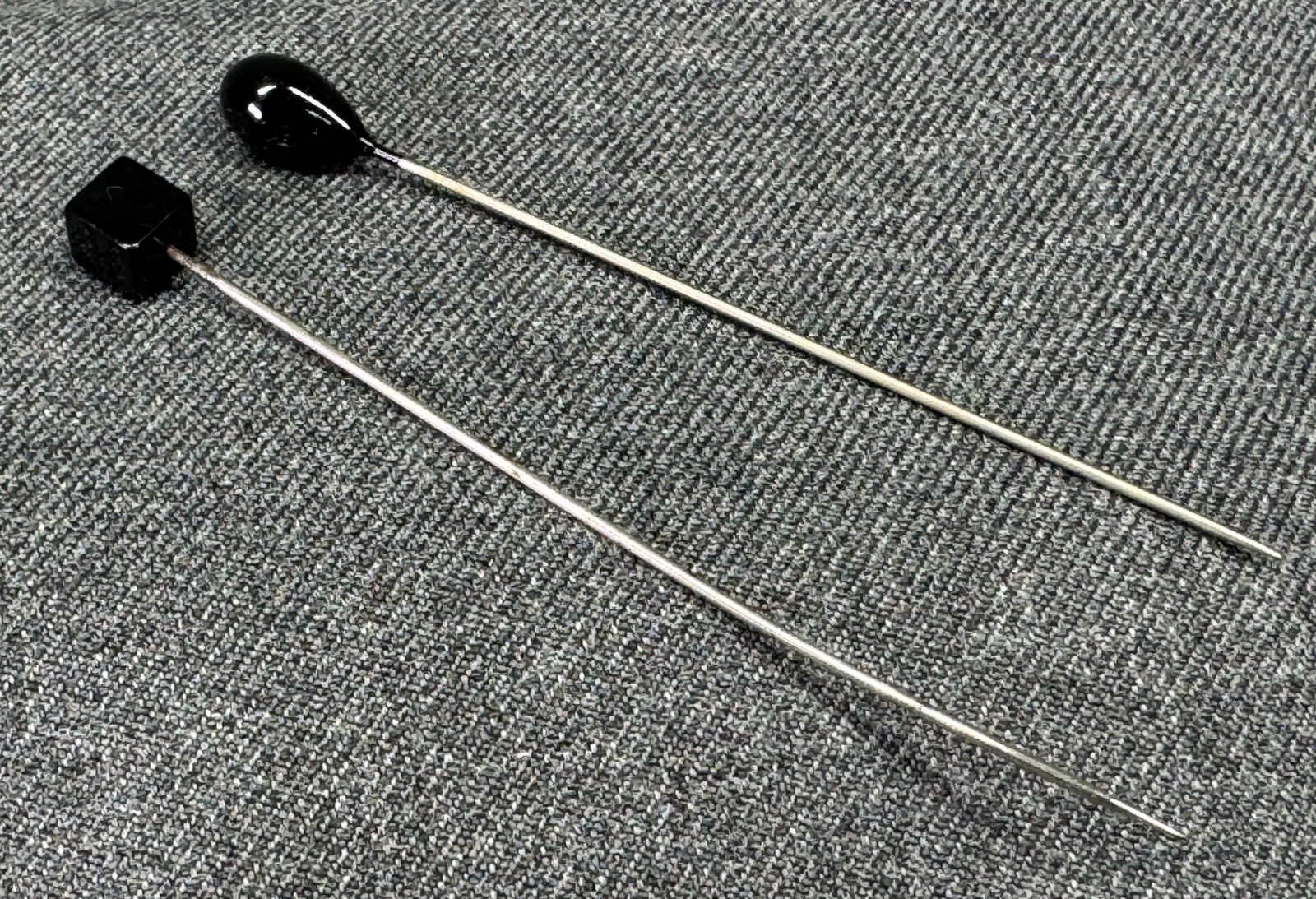 Antique art deco square & drop black glass hat pins: IN HOUSE FLAT SHIPPING & HANDLING COST WITHIN ALL THE U.S. : 7 To bypass LiveShipping, and use our In-House shipping service for 7 or shipping combined for multiple lots, please select “Arrange Your