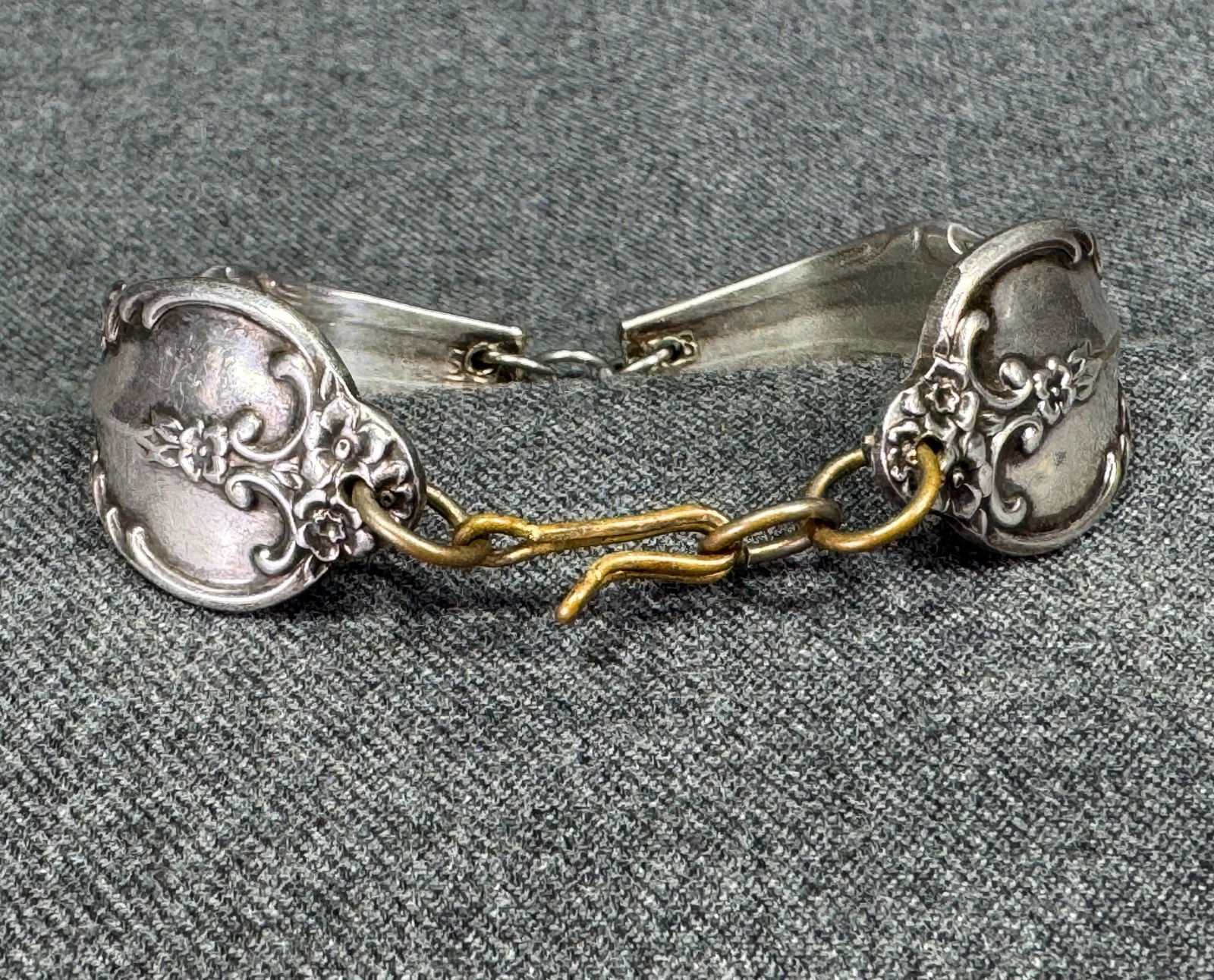 Vintage artisan crafted silver cutlery bracelet (1 of 7)
