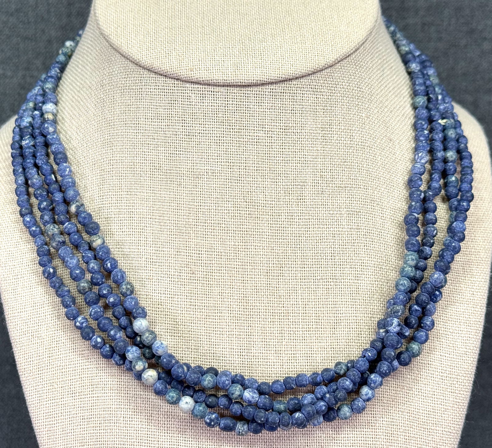 Vintage Southwestern Style blue reconstituted stones beaded necklaces. Lot of 2 (1 of 5)