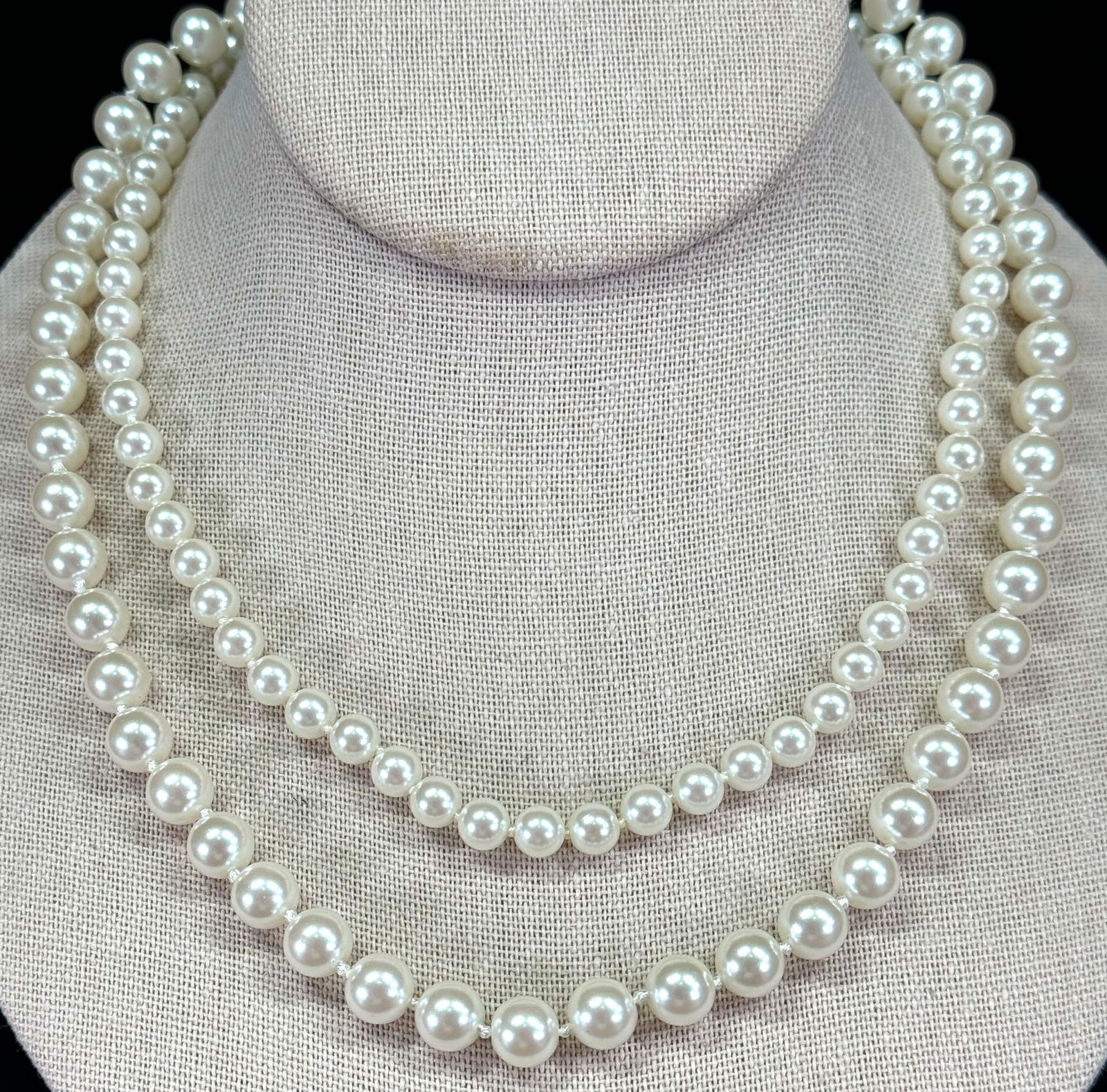 Talbots assorted faux pearls collar necklaces. Lot of 2. (1 of 18)