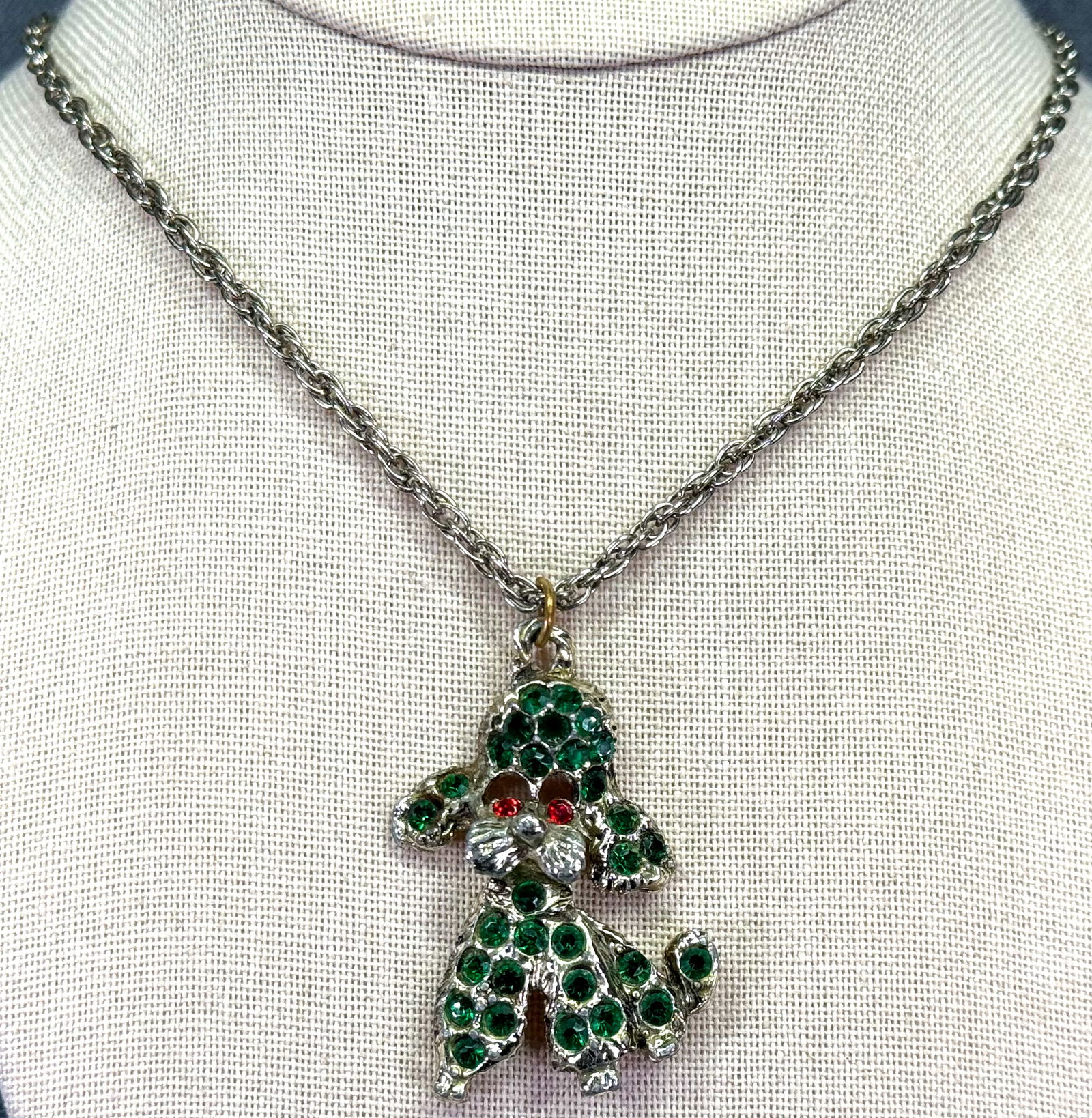 Vintage rhinestones gold-toned metal poodle pendant: IN HOUSE FLAT SHIPPING & HANDLING COST WITHIN ALL THE U.S. : $7 To bypass LiveShipping, and use our In-House shipping service for $7 or shipping combined for multiple lots, please select “Arrange Yo