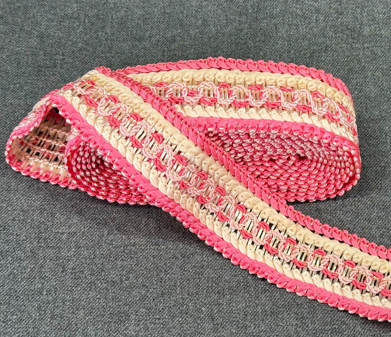 Vintage woven trim for sewing crafts. 2 3/4 yards long. Unused (1 of 3)