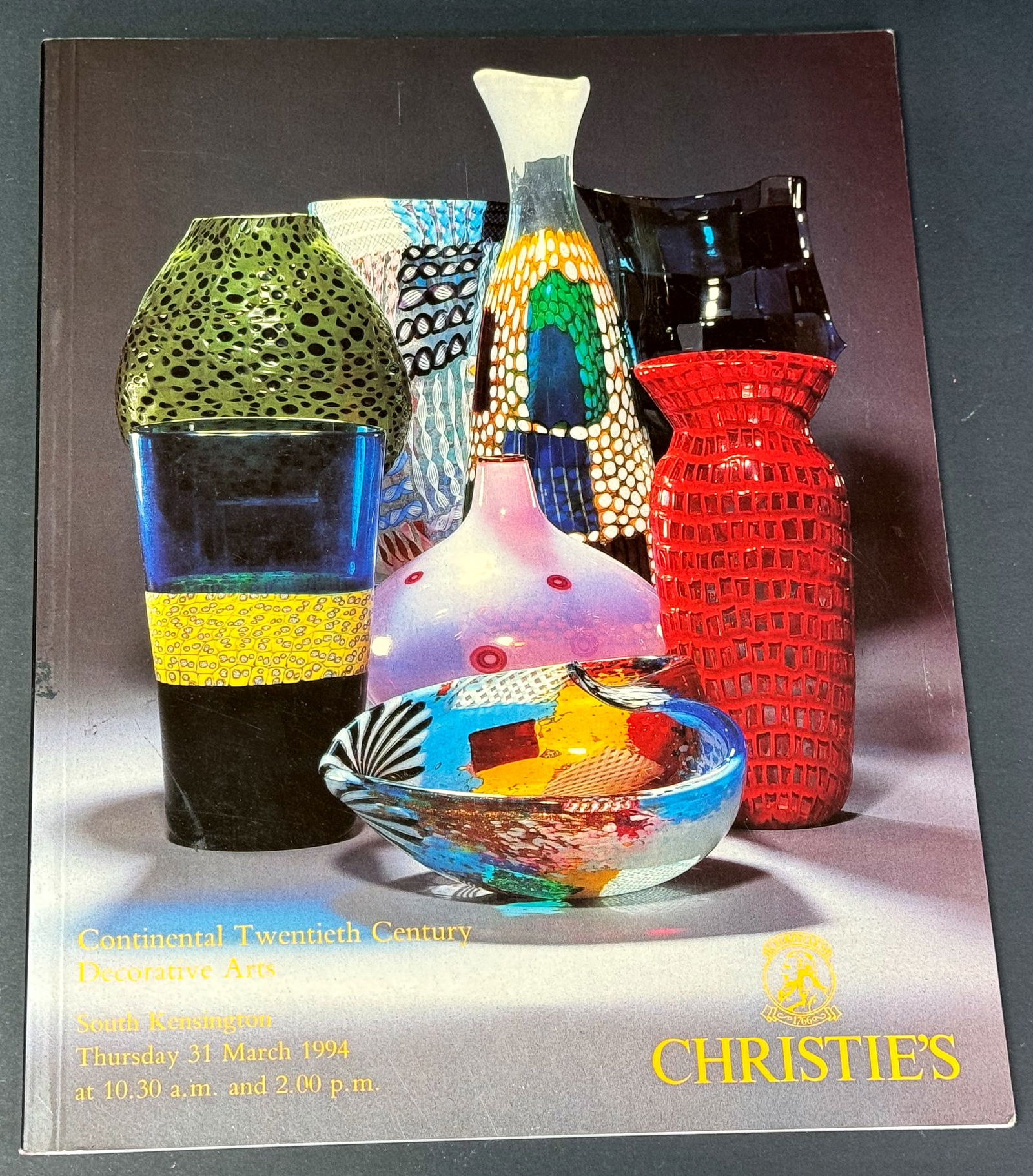 Christie's Continental XX Century Decorative Arts South Kensington, 03/31/94 Auction Catalog: IN HOUSE FLAT SHIPPING & HANDLING COST WITHIN ALL THE U.S. : 7 To bypass LiveShipping, and use our In-House shipping service for 7 or shipping combined for multiple lots, please select “Arrange Your