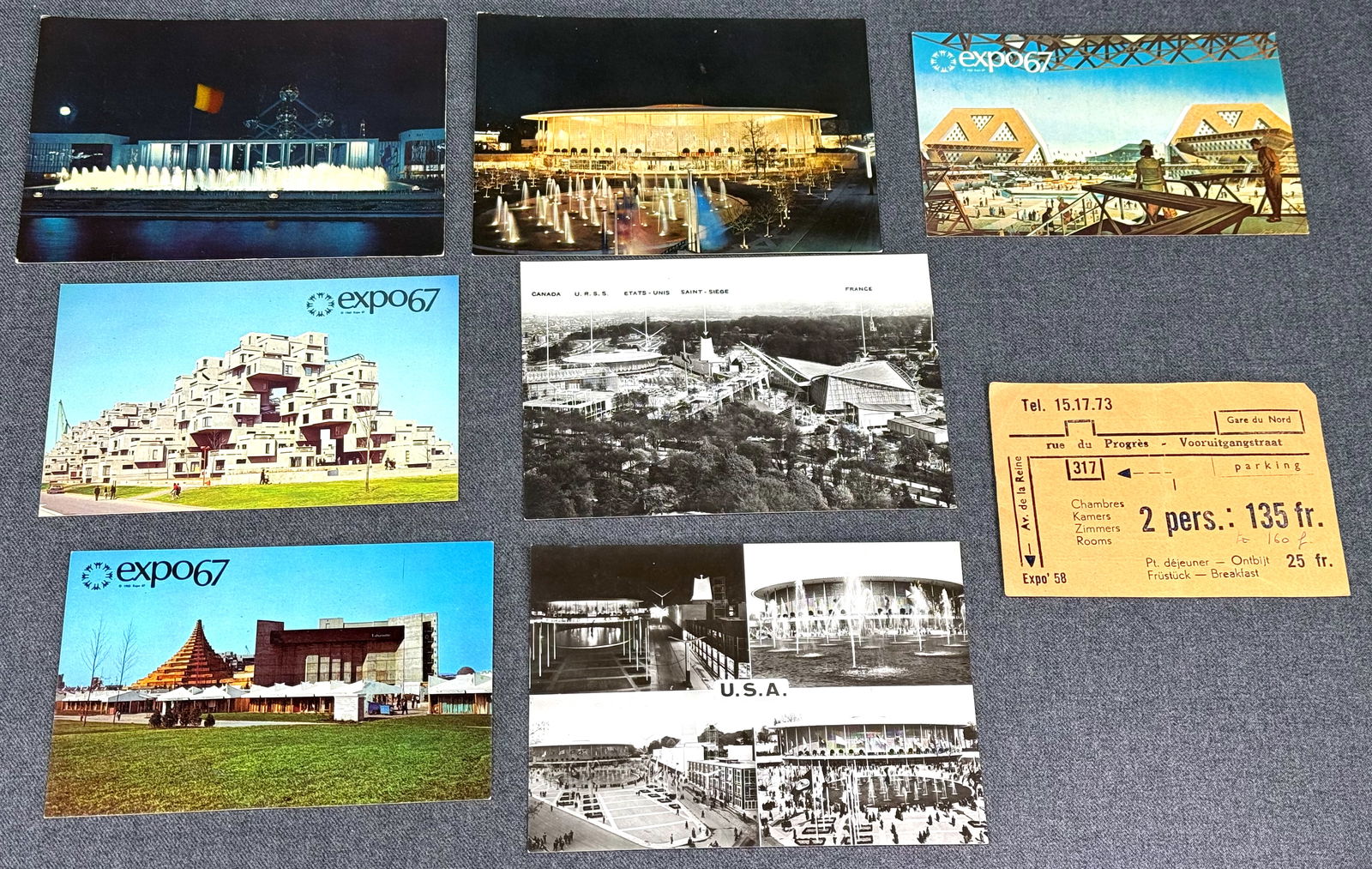 Vintage Expo 1958 Bruxelles and Expo 1967 Montreal Canada postcards (1 of 20)