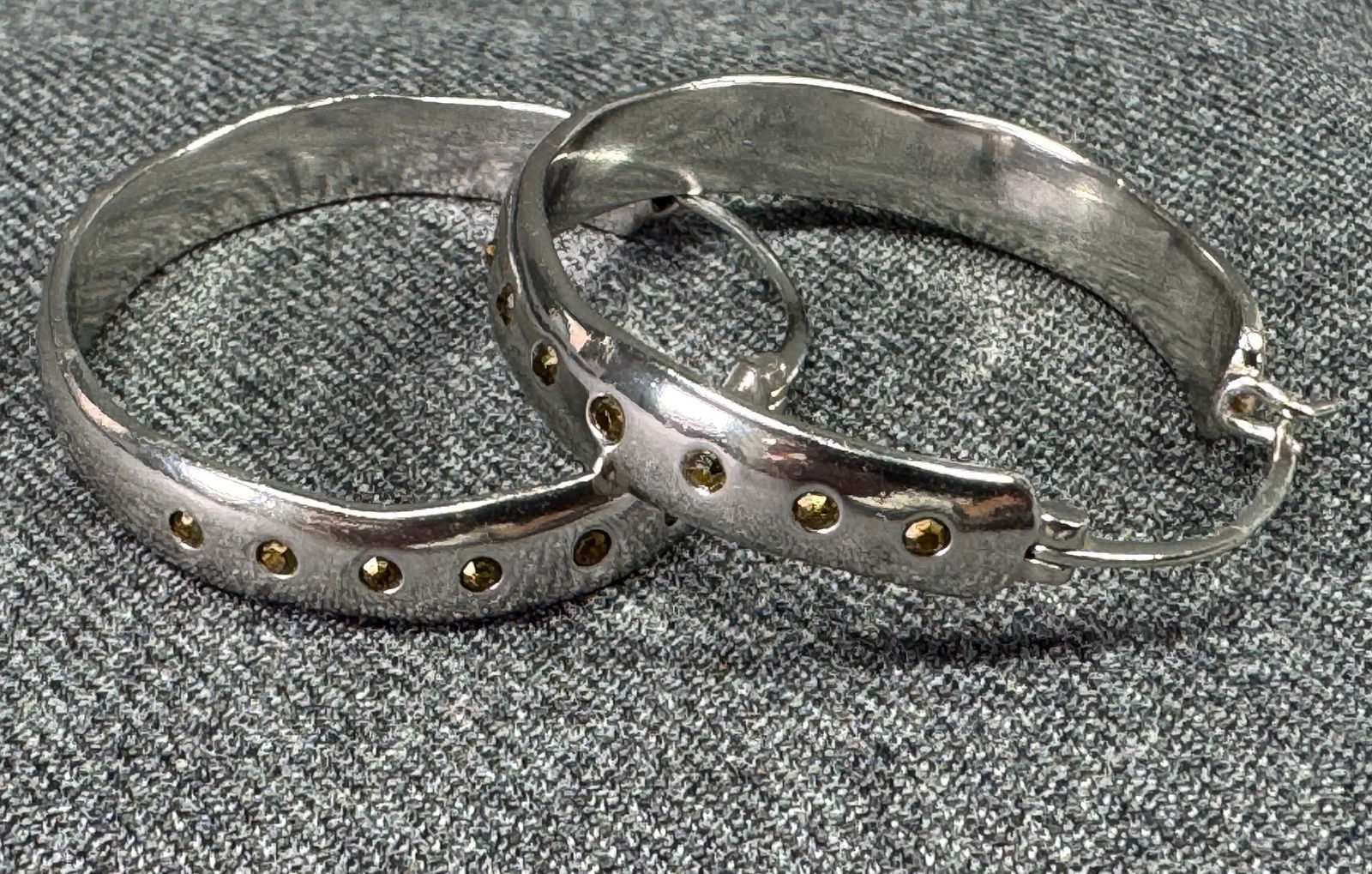 Sole Society crystals silvertoned metal hoop earrings (1 of 6)