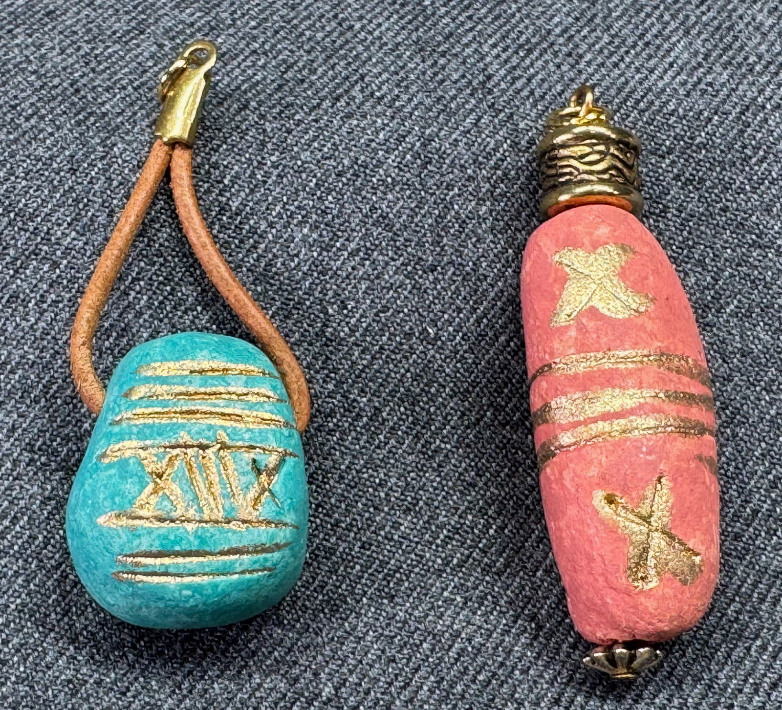 Vintage artisan ethnic assorted pottery pendants: IN HOUSE FLAT SHIPPING & HANDLING COST WITHIN ALL THE U.S. : $7 To bypass LiveShipping, and use our In-House shipping service for $7 or shipping combined for multiple lots, please select “Arrange Yo