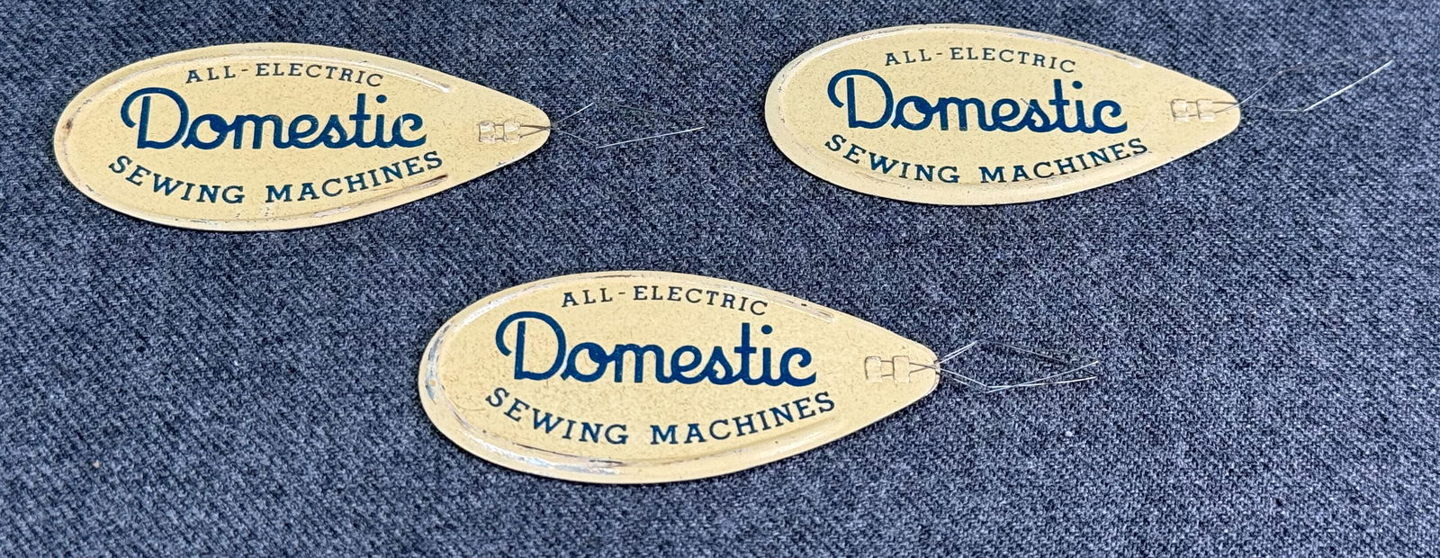 Vintage Domestic All-Electric Sewing Machines Advertising Needle Threader. Lot of 3: IN HOUSE FLAT SHIPPING & HANDLING COST WITHIN ALL THE U.S. : 7 To bypass LiveShipping, and use our In-House shipping service for 7 or shipping combined for multiple lots, please select “Arrange