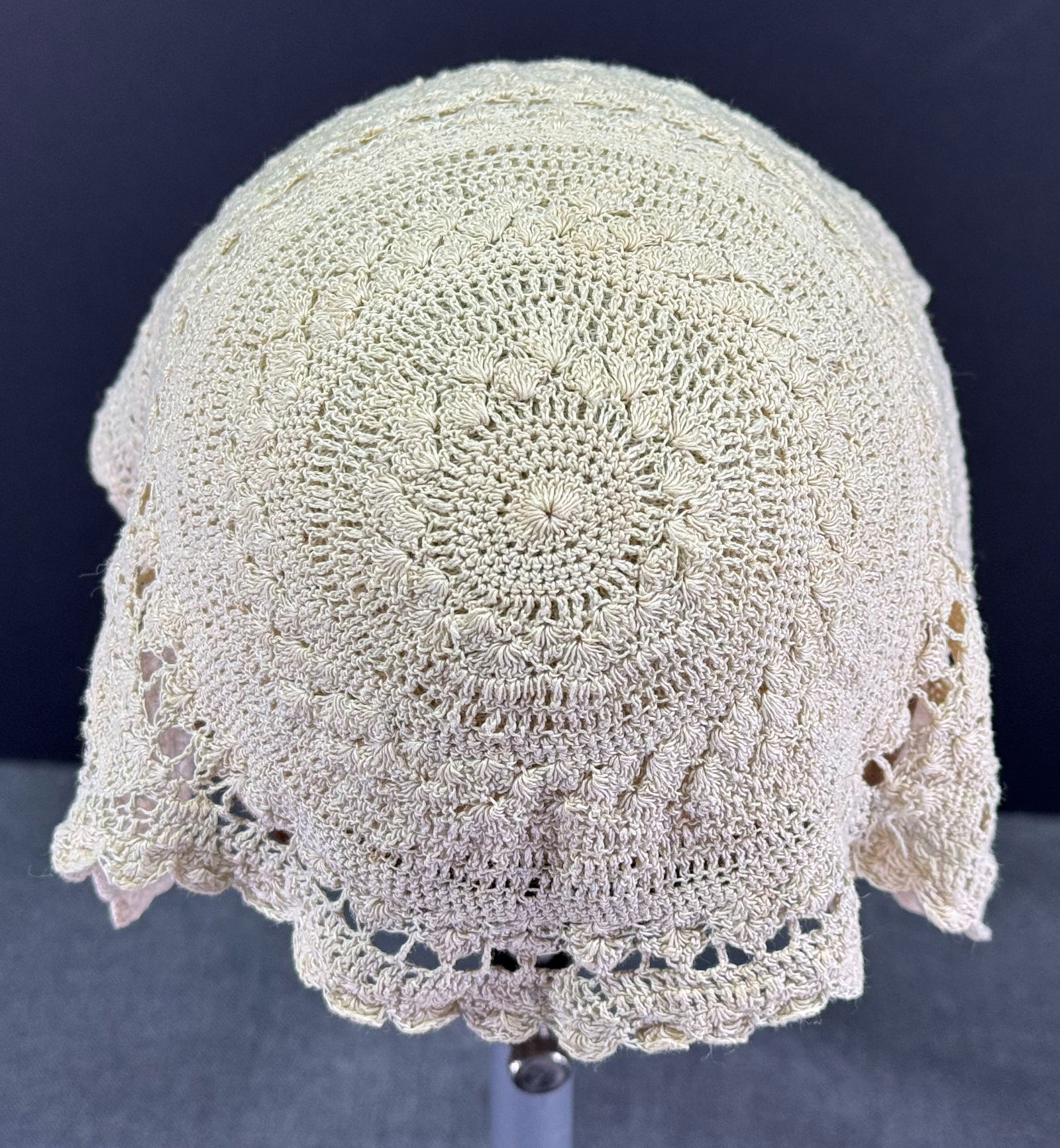 Vintage crocheted baby bonnet: IN HOUSE FLAT SHIPPING & HANDLING COST WITHIN ALL THE U.S. : 7 To bypass LiveShipping, and use our In-House shipping service for 7 or shipping combined for multiple lots, please select “Arrange Your