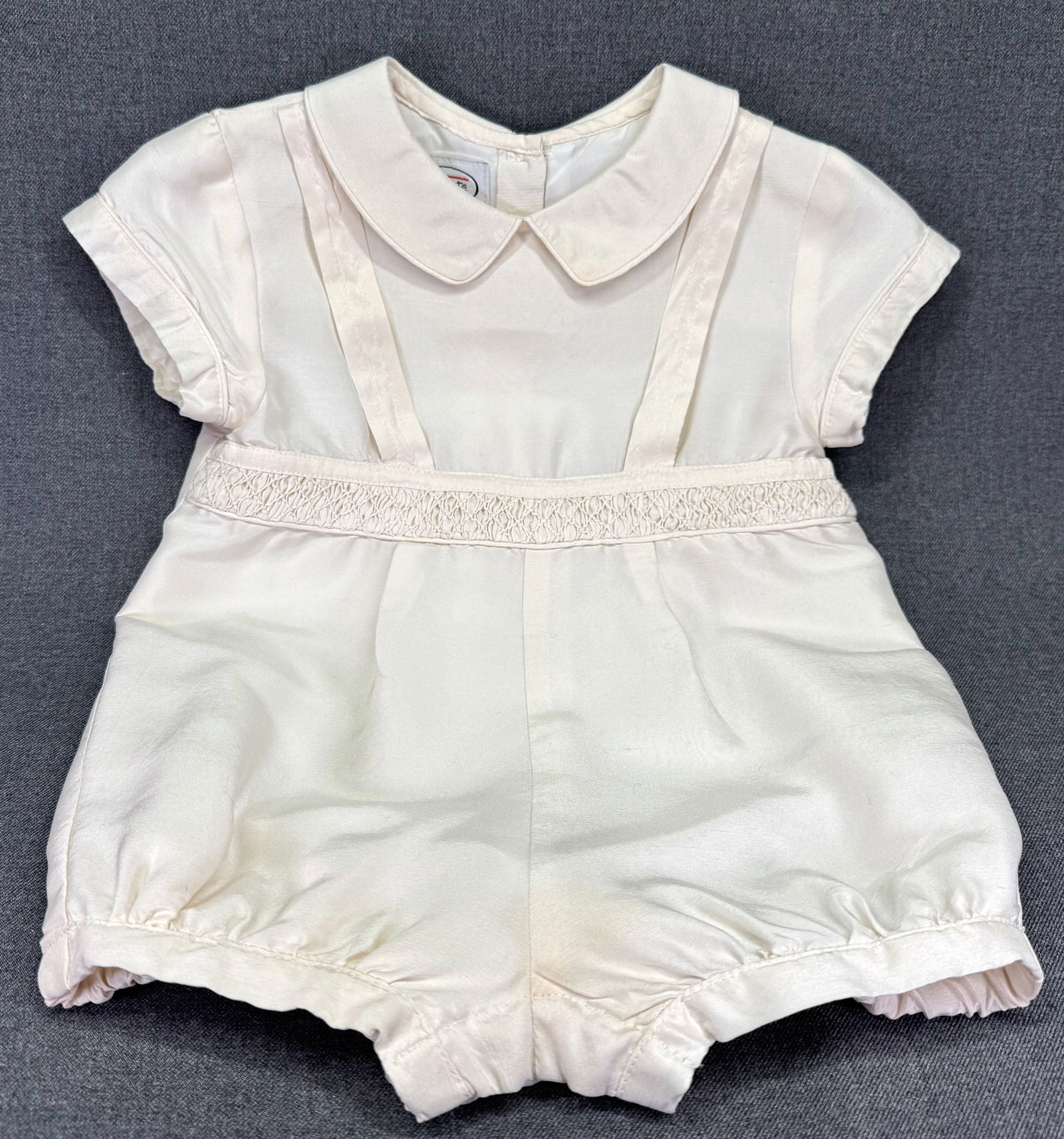 Vintage 2005 Talbots Silk Baby Christening Wedding Romper 6 month: IN HOUSE FLAT SHIPPING & HANDLING COST WITHIN ALL THE U.S. : $7 To bypass LiveShipping, and use our In-House shipping service for $7 or shipping combined for multiple lots, please select “Arrange Yo