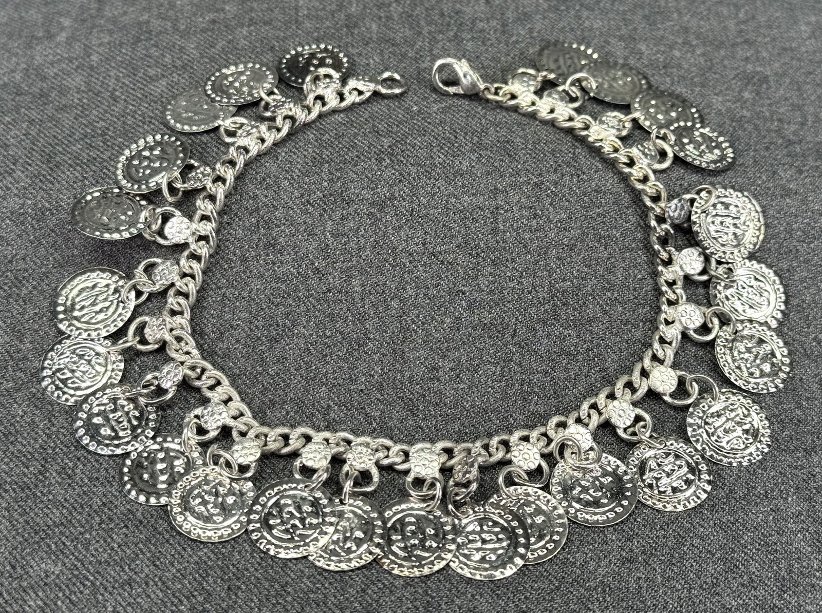 Indian Traditional Belly Dance Silver-Toned Coins Anklet *b (1 of 6)