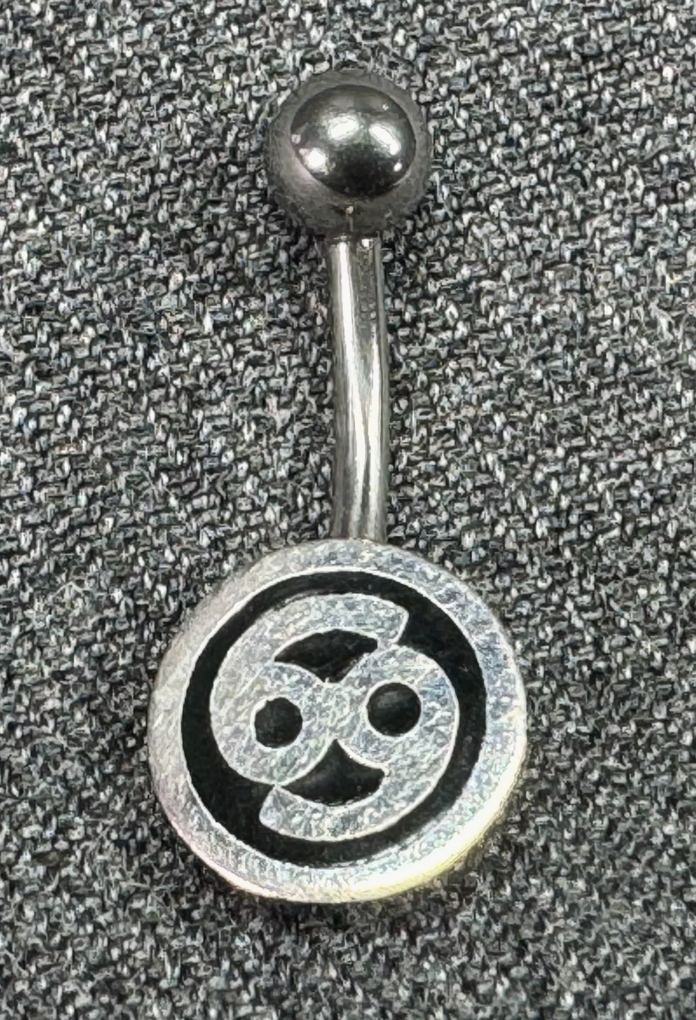 Vintage black enamel sterling silver number 69 body jewelry: IN HOUSE FLAT SHIPPING & HANDLING COST WITHIN ALL THE U.S. : $7 To bypass LiveShipping, and use our In-House shipping service for $7 or shipping combined for multiple lots, please select “Arrange Yo