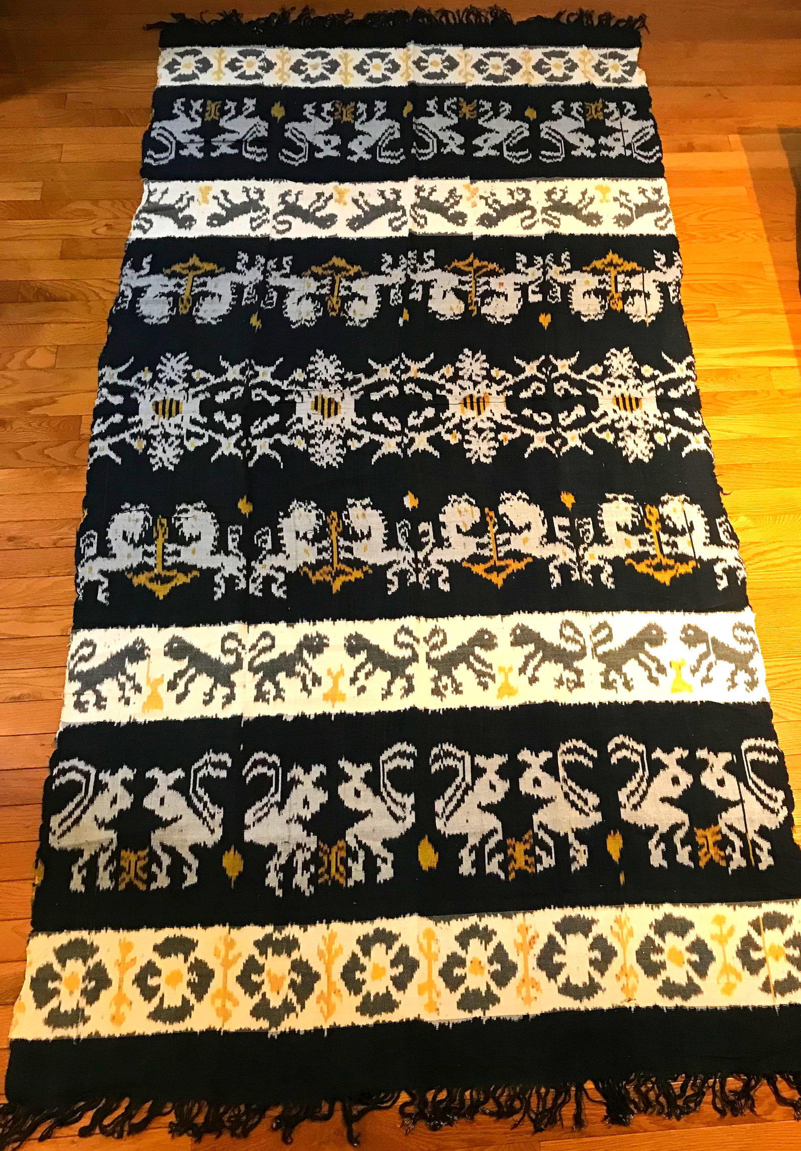 Indonesian Ikat Weaving. Cotton.: IN HOUSE FLAT SHIPPING & HANDLING COST WITHIN ALL THE U.S. : $16 To bypass LiveShipping, and use our In-House shipping service for $16 or shipping combined for multiple lots, please select “Arrange