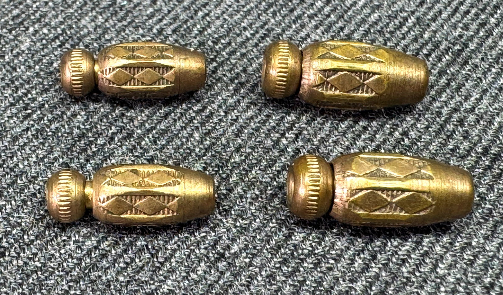 Antique art deco assorted hat pin spring clutch keeper caps. lot of 4 (1 of 5)
