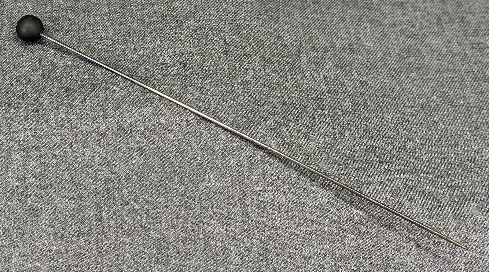 Antique Edwardian mourning satin black glass ball bead hat pin: IN HOUSE FLAT SHIPPING & HANDLING COST WITHIN ALL THE U.S. : 7 To bypass LiveShipping, and use our In-House shipping service for 7 or shipping combined for multiple lots, please select “Arrange Your