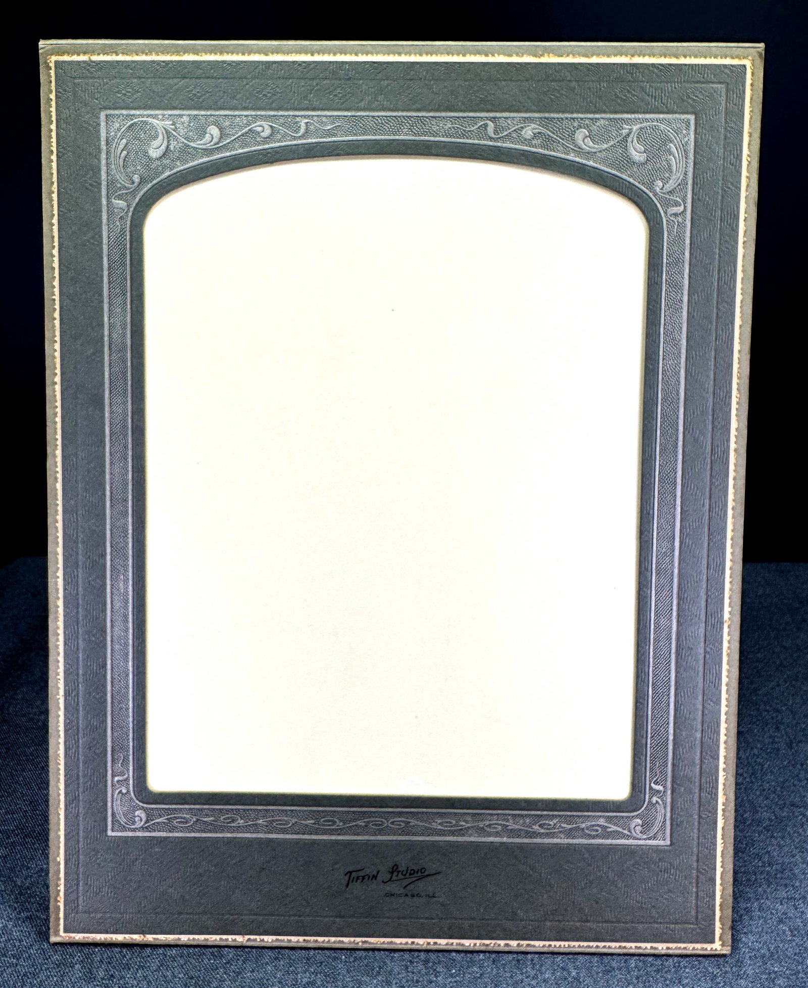 Art Deco Tiffin Studio Chicago Cabinet Cardboard Photo Frame with Easel: IN HOUSE FLAT SHIPPING & HANDLING COST WITHIN ALL THE U.S. : 7 To bypass LiveShipping, and use our In-House shipping service for 7 or shipping combined for multiple lots, please select “Arrange Your
