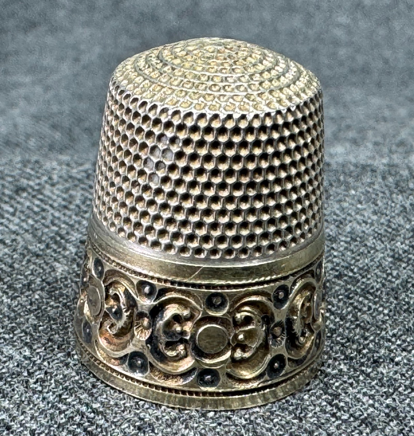 Vintage Simons Bros blank monogram space sterling silver thimble. Size 12 . a (1 of 9)
