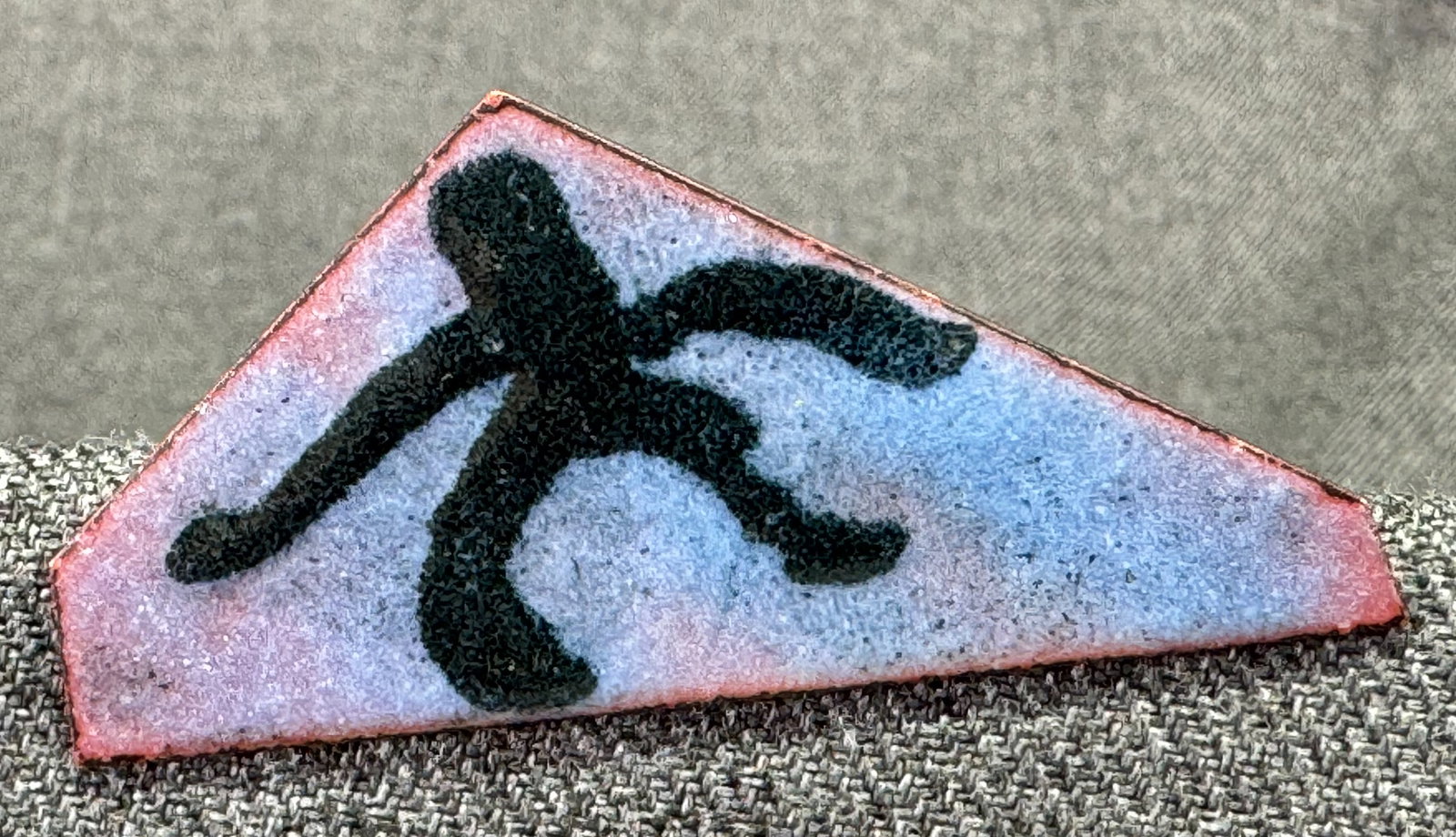 Vintage MCM L. Tarachas enamel on copper man in skyblue brooch pin: IN HOUSE FLAT SHIPPING & HANDLING COST WITHIN ALL THE U.S. : $7 To bypass LiveShipping, and use our In-House shipping service for $7 or shipping combined for multiple lots, please select “Arrange Yo