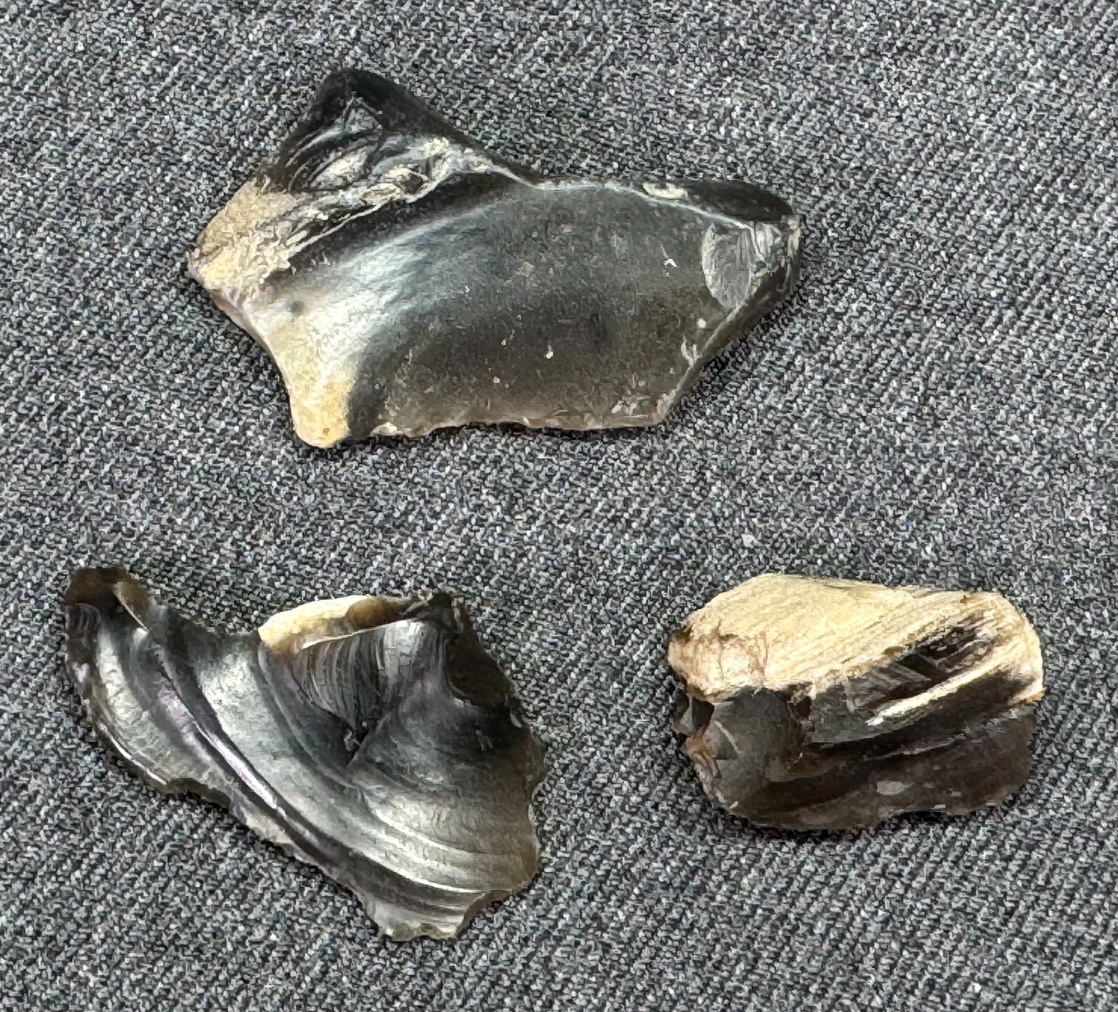 South American Patagonia Argentina Neolithic Stone Scraper. Lot of 3. *c (1 of 5)