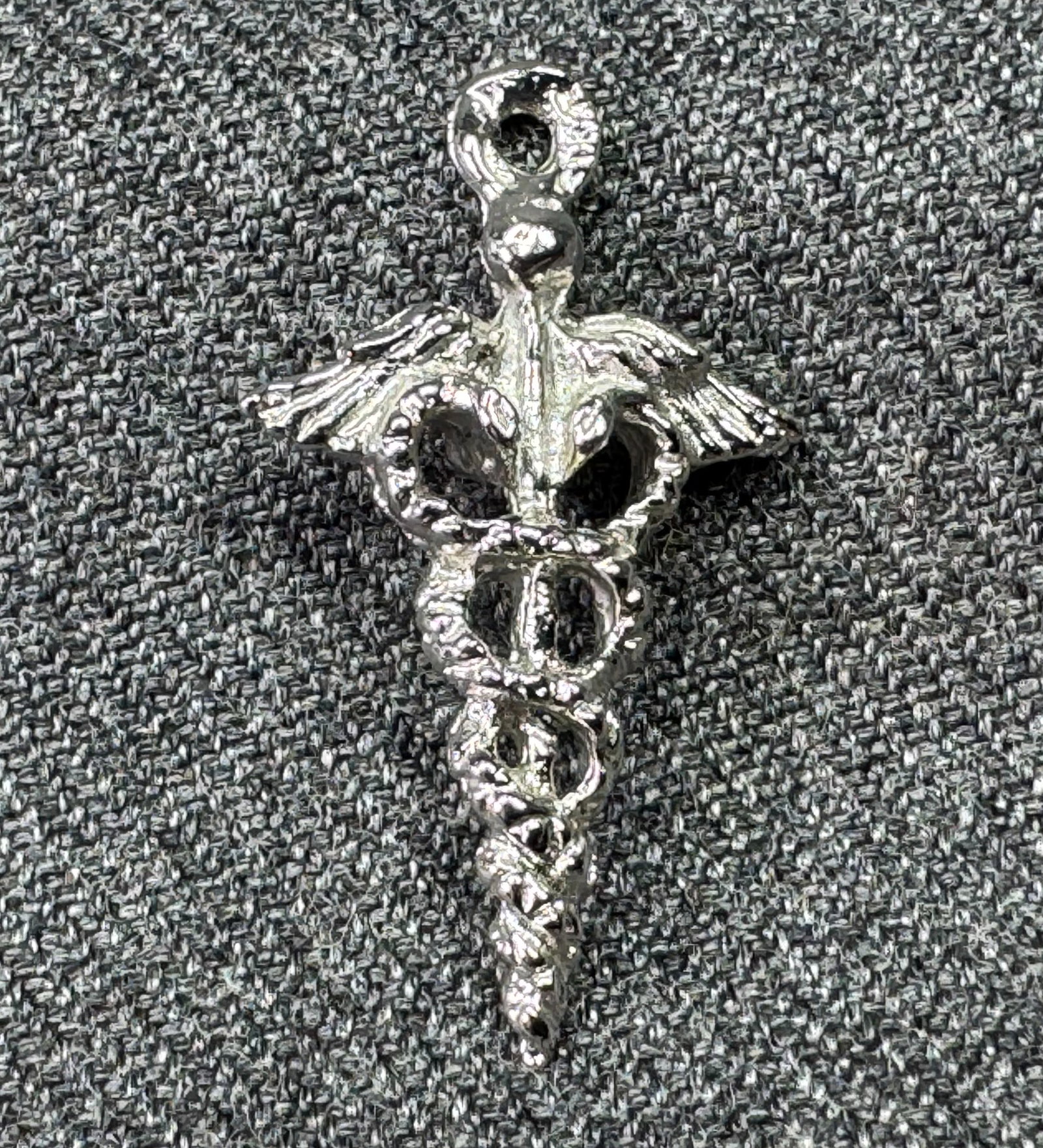 Vintage Caduceus medical insignia sterling silver bracelet's charm pendant *B (1 of 5)