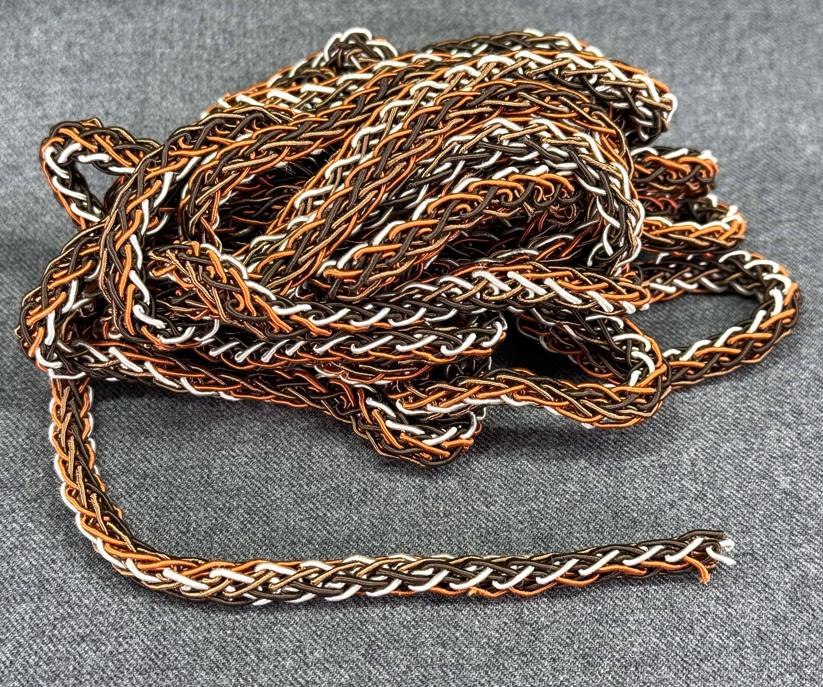Vintage assorted colors woven silky rounded cord trim jewelry crafts making Unused 5 yards (1 of 5)