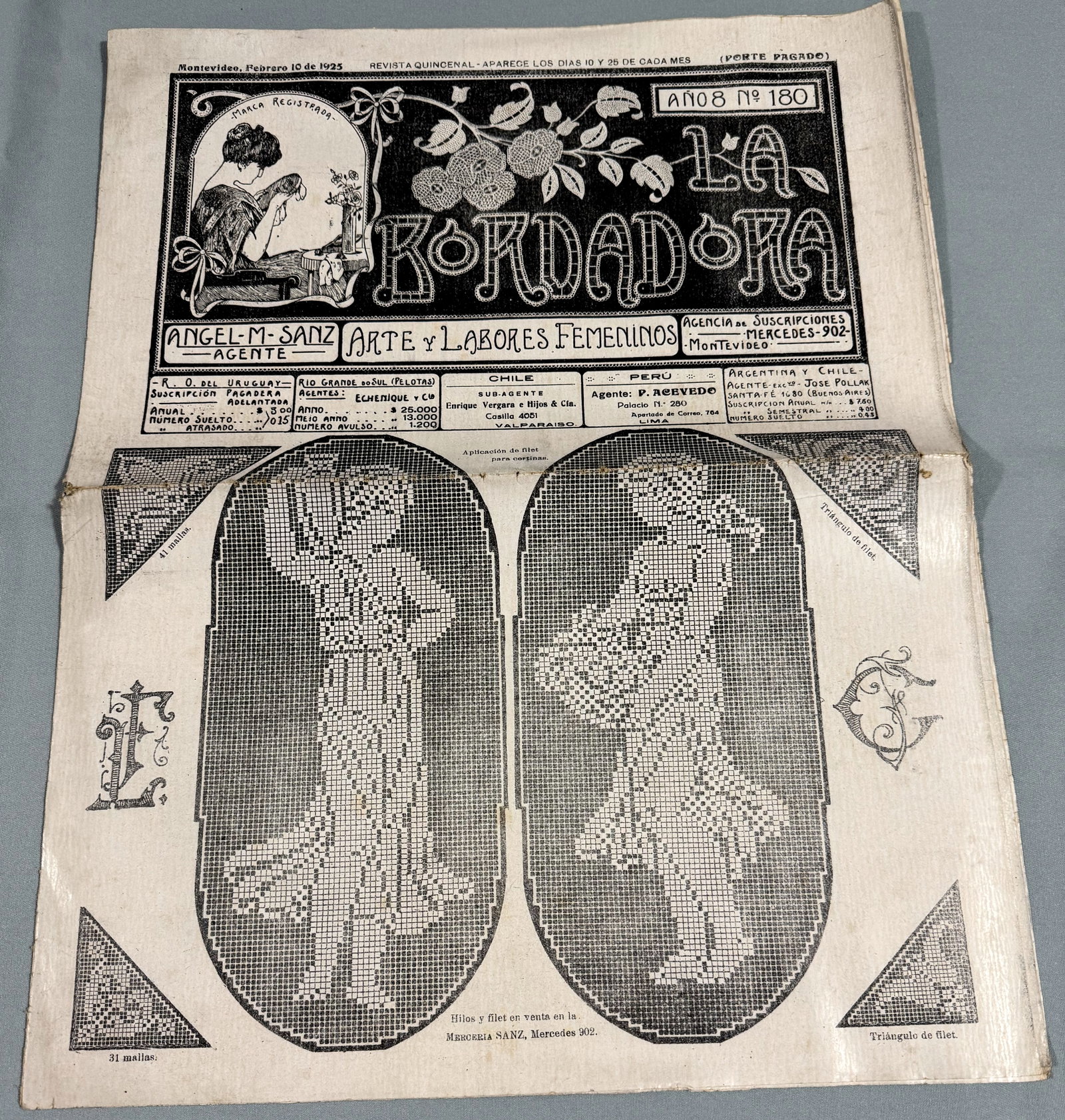 1925 "The embroiderer" embroidery and crafts patterns paper magazine. Original . (1 of 7)