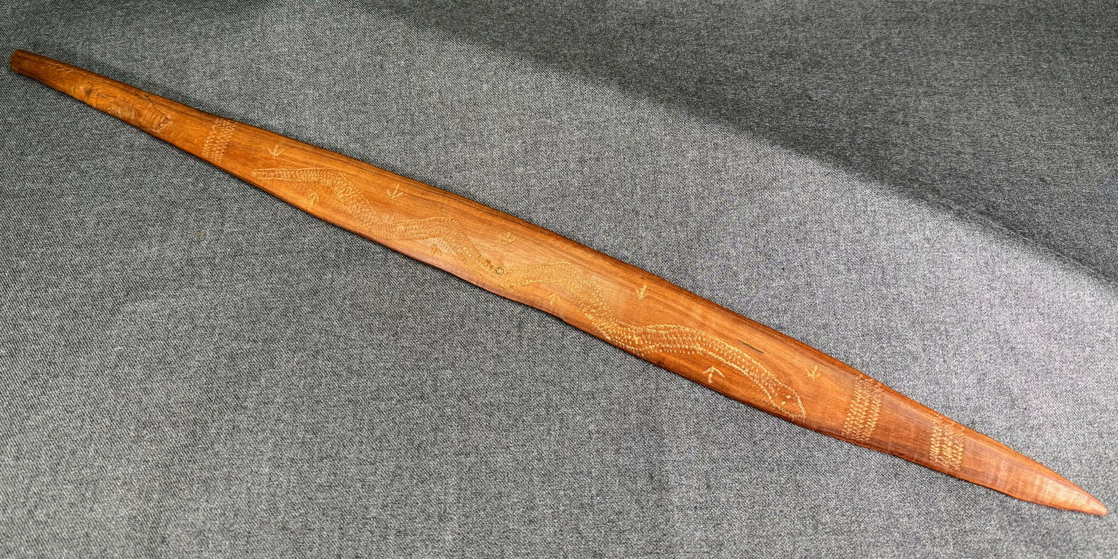 Aboriginal Australia Spearhead. Carved and decorated wood. (1 of 14)