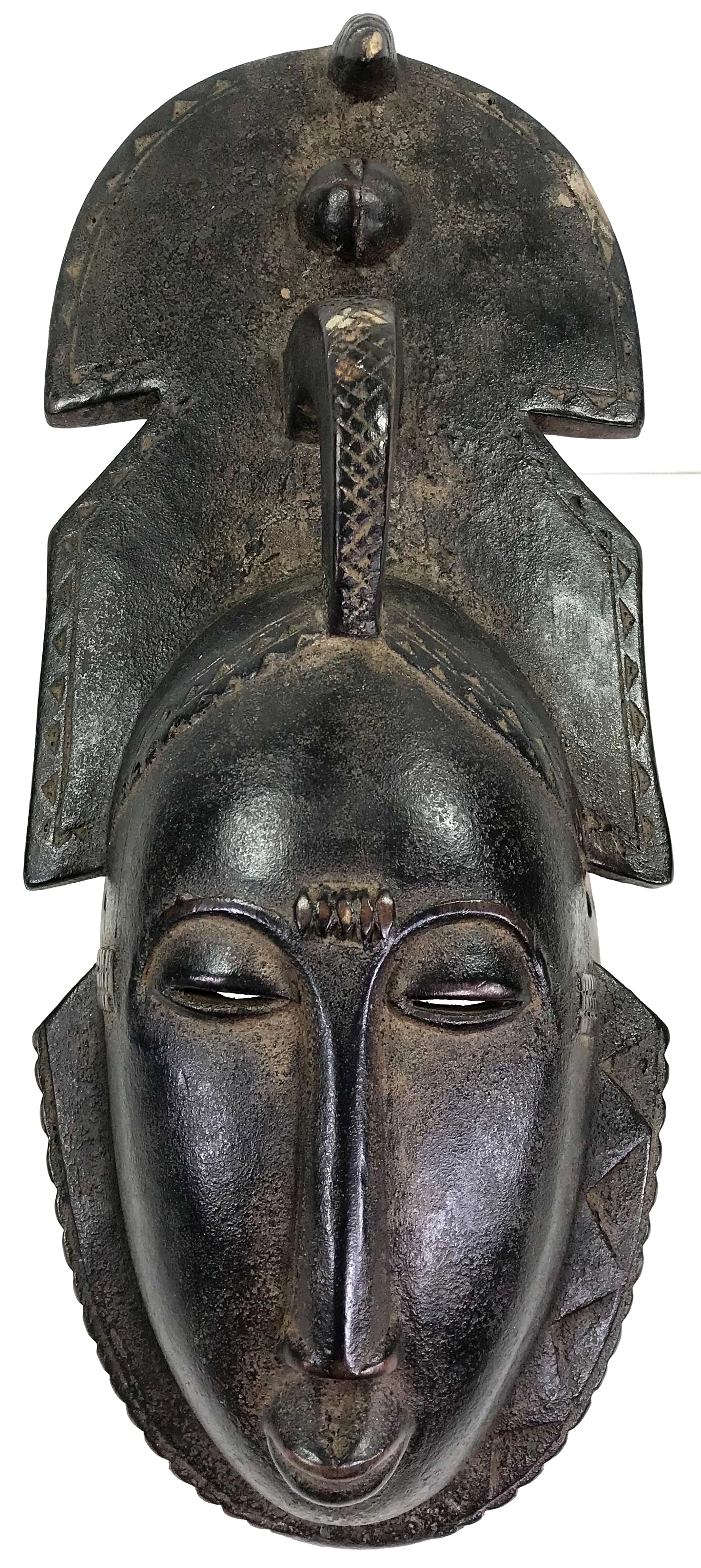 African Guro, Ivory Coast Mask.Carved wood: IN HOUSE FLAT SHIPPING & HANDLING COST WITHIN ALL THE U.S. : $37 To bypass LiveShipping, and use our In-House shipping service for $37 or shipping combined for multiple lots, please select “Arrange 