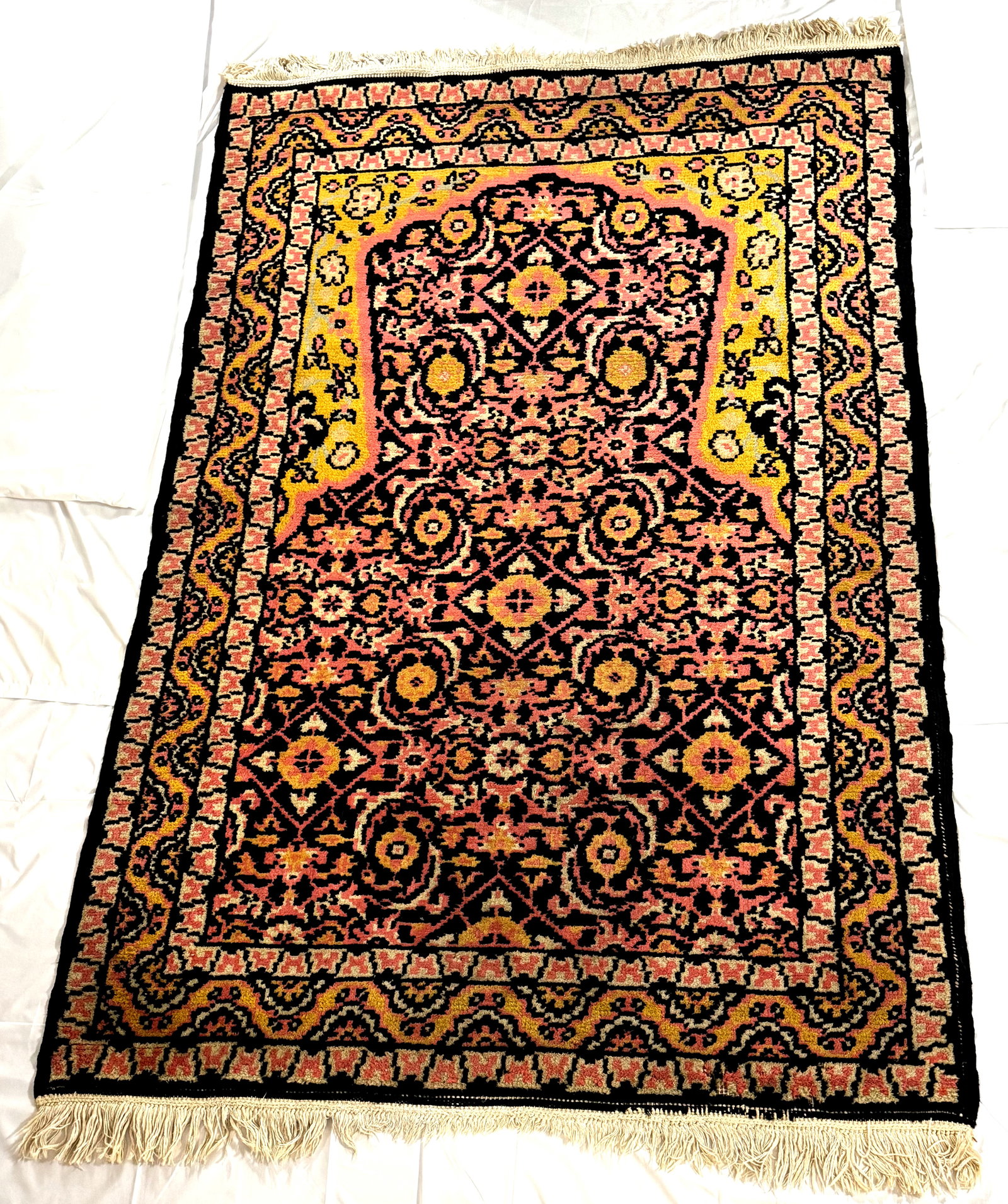 French Hand Knotted Prayer Wool Rug, circa 1935. (1 of 19)