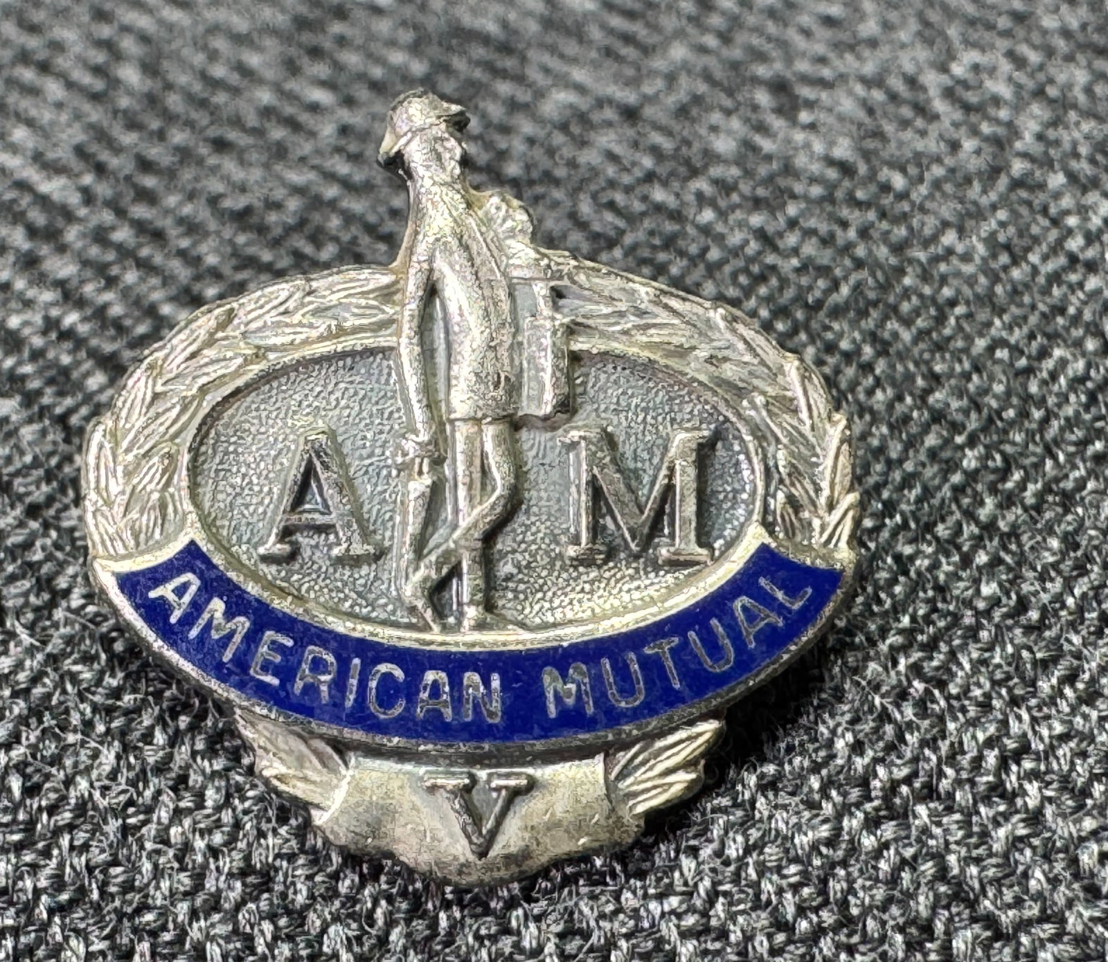 Vintage AM American Mutual Sterling Lapel Pin: IN HOUSE FLAT SHIPPING & HANDLING COST WITHIN ALL THE U.S. : $7 To bypass LiveShipping, and use our In-House shipping service for $7 or shipping combined for multiple lots, please select “Arrange Yo