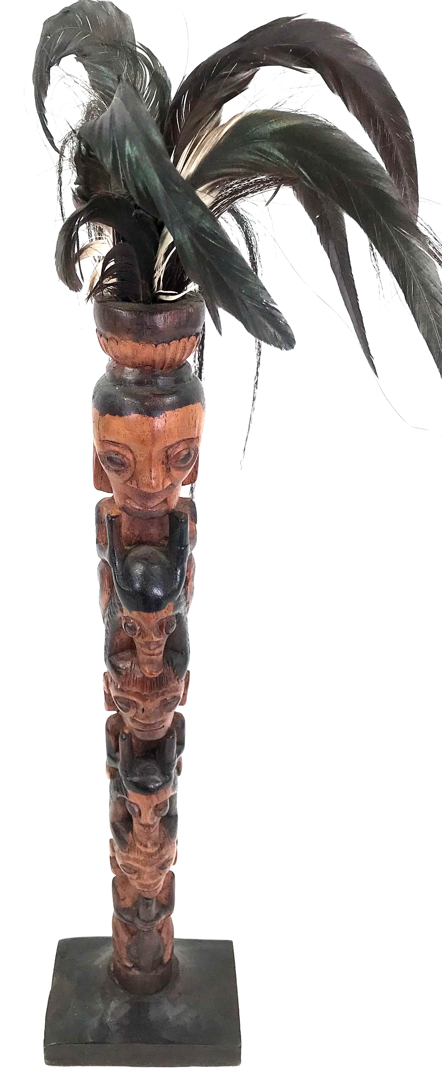 Toba Batak Sumatra Indonesia carved wood staff finial: IN HOUSE FLAT SHIPPING & HANDLING COST WITHIN ALL THE U.S. : $27 To bypass LiveShipping, and use our In-House shipping service for $27 or shipping combined for multiple lots, please select “Arrange 